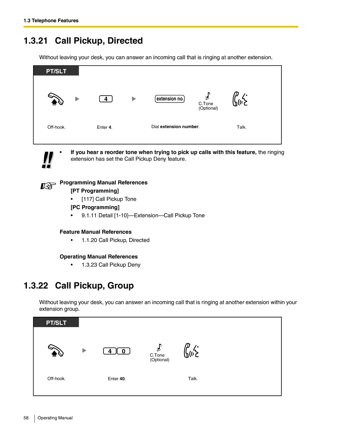 Panasonic KX-TA824 manual Call Pickup, Directed, Call Pickup, Group 