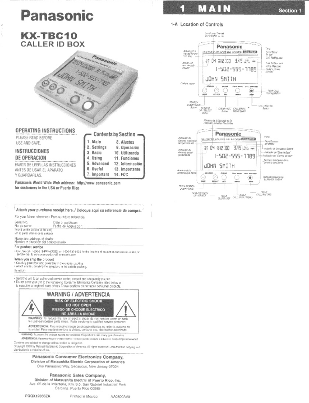 Panasonic KX-TBC10 manual 