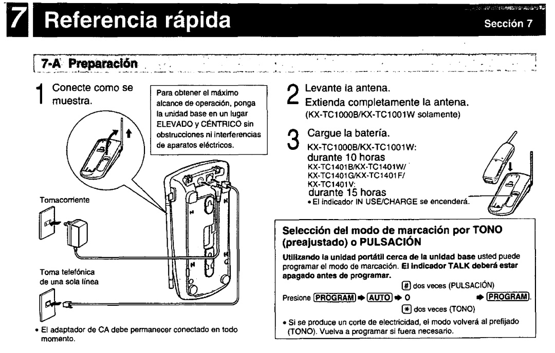 Panasonic KX-TC1401G, KX-TC1000B, KX-TC1401V, KX-TC1401B manual 