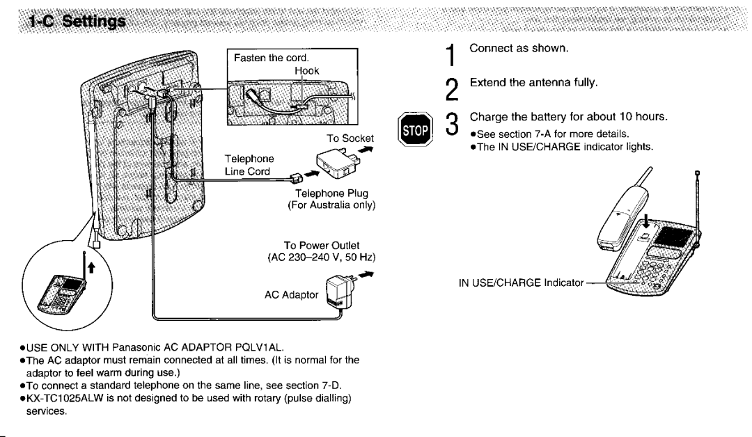 Panasonic KX-TC1025ALW manual 