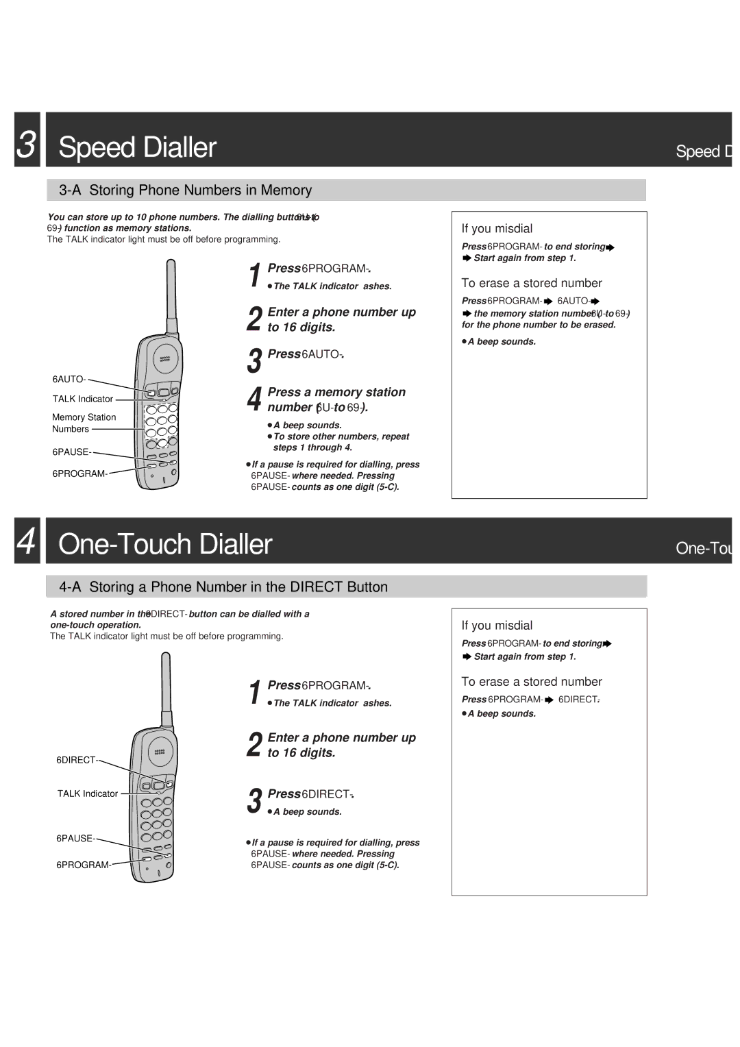 Panasonic KX-TC1200ALW, KX-TC1200ALF, KX-TC1200NZW, KX-TC1200ALB, KX-TC1200NZB, KX-TC1200NZF Speed Dialler, One-Touch Dialler 