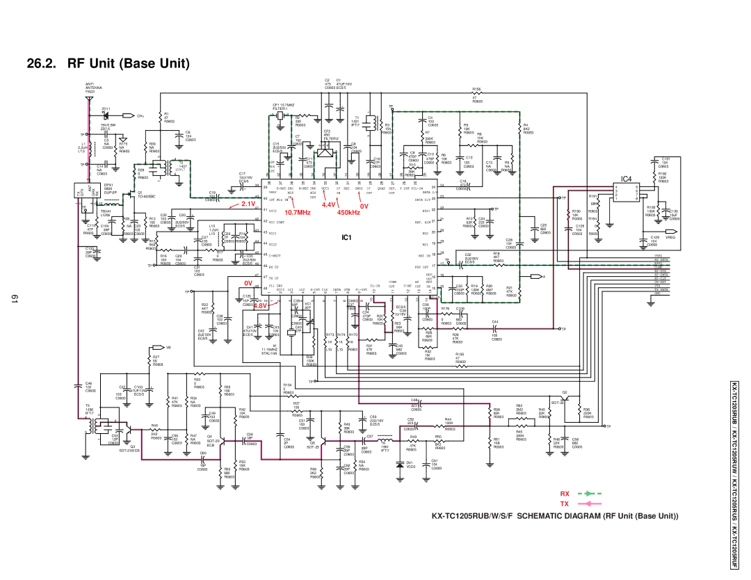 Panasonic KX-TC1205RUB, KX-TC1205RUW, KX-TC1205RUS, KX-TC1205RUF manual RF Unit Base Unit, FILTER\2 