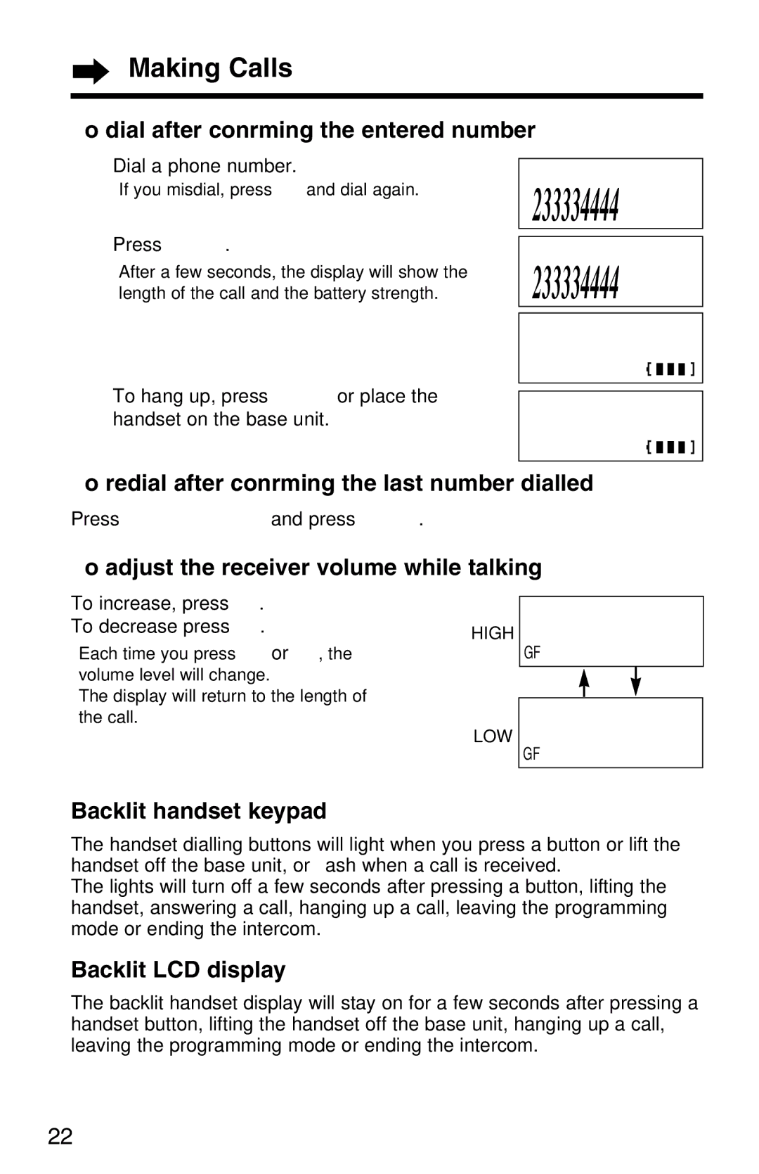 Panasonic KX-TC1220ALW operating instructions Making Calls 