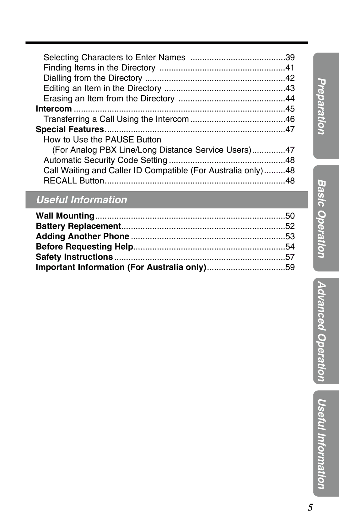 Panasonic KX-TC1220ALW Transferring a Call Using the Intercom, Call Waiting and Caller ID Compatible For Australia only 