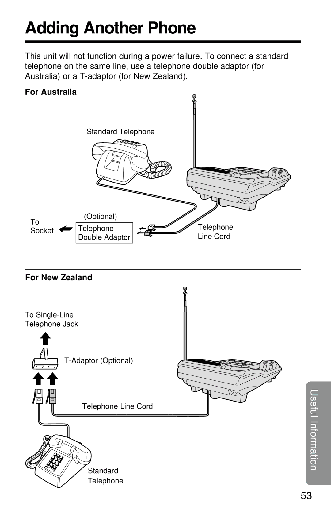 Panasonic KX-TC1220ALW operating instructions Adding Another Phone, For Australia 