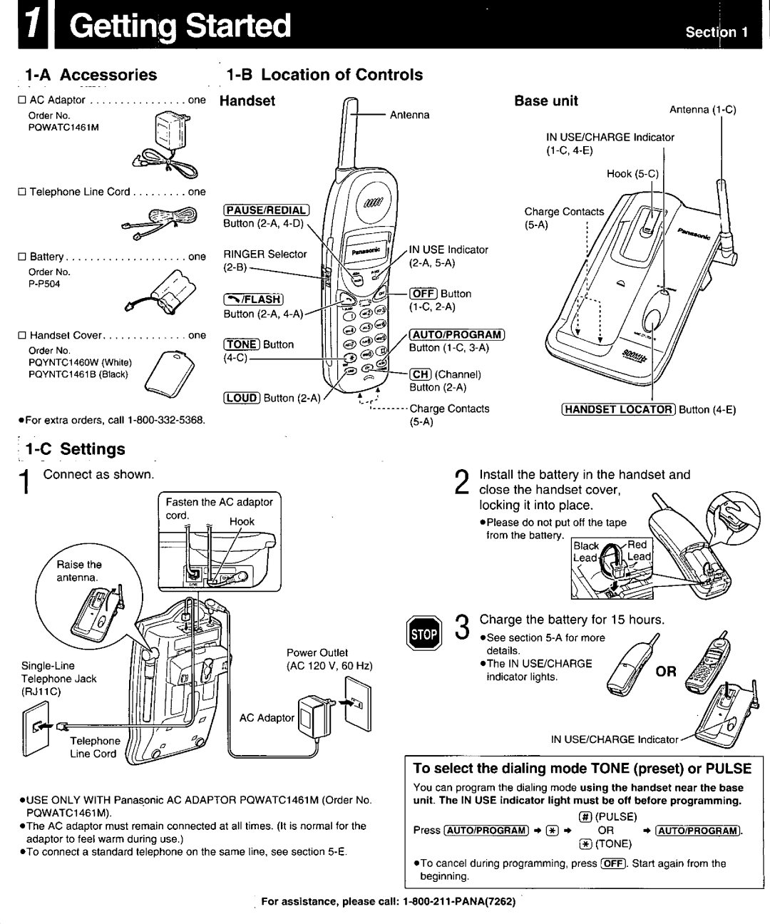 Panasonic KX-TC1460W, KX-TC1461B, KX-TC1460B manual 