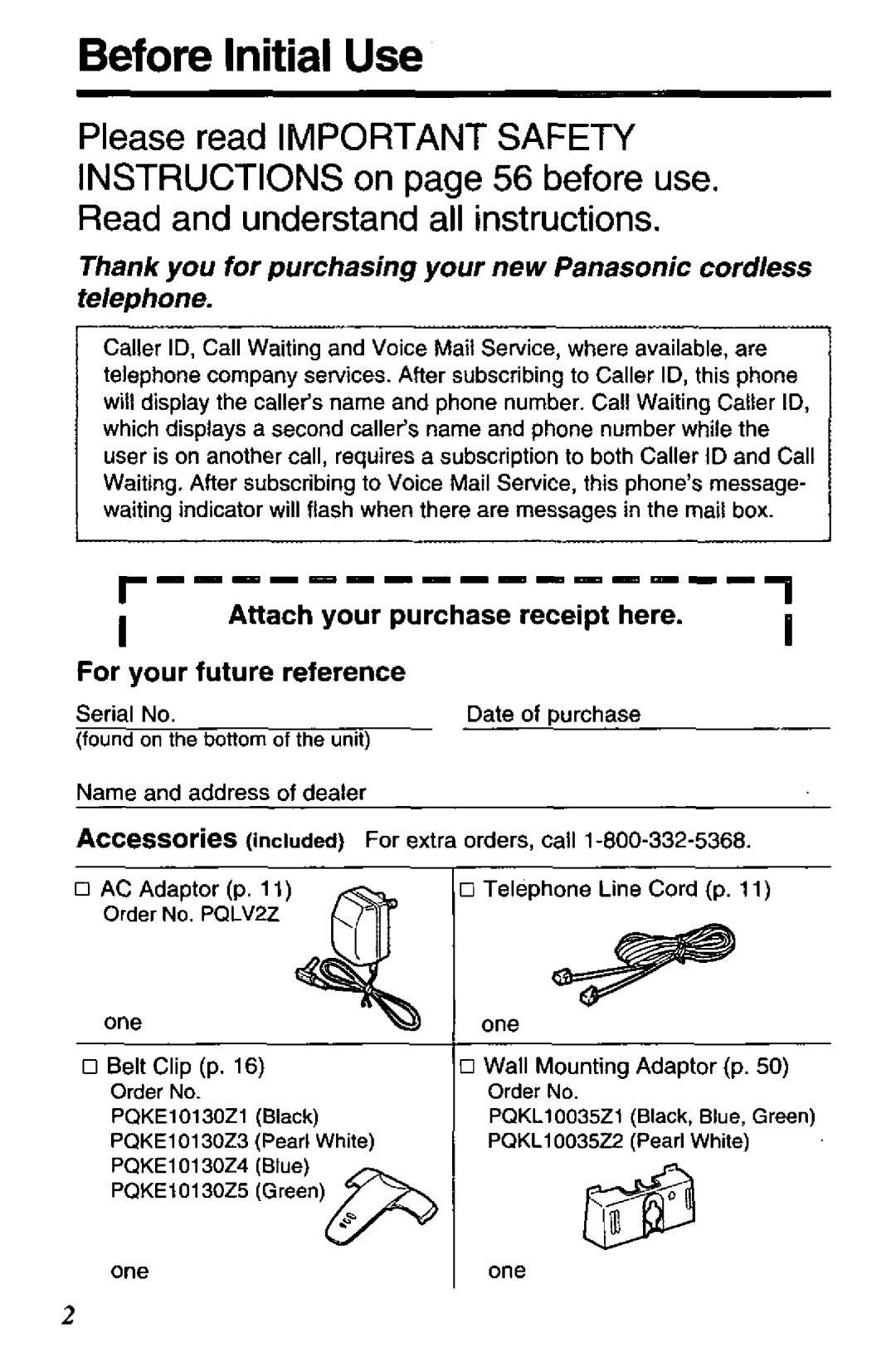 Panasonic KX-TC1703F, KX-TC1703G, KX-TC1703PW, KX-TC1703B manual 