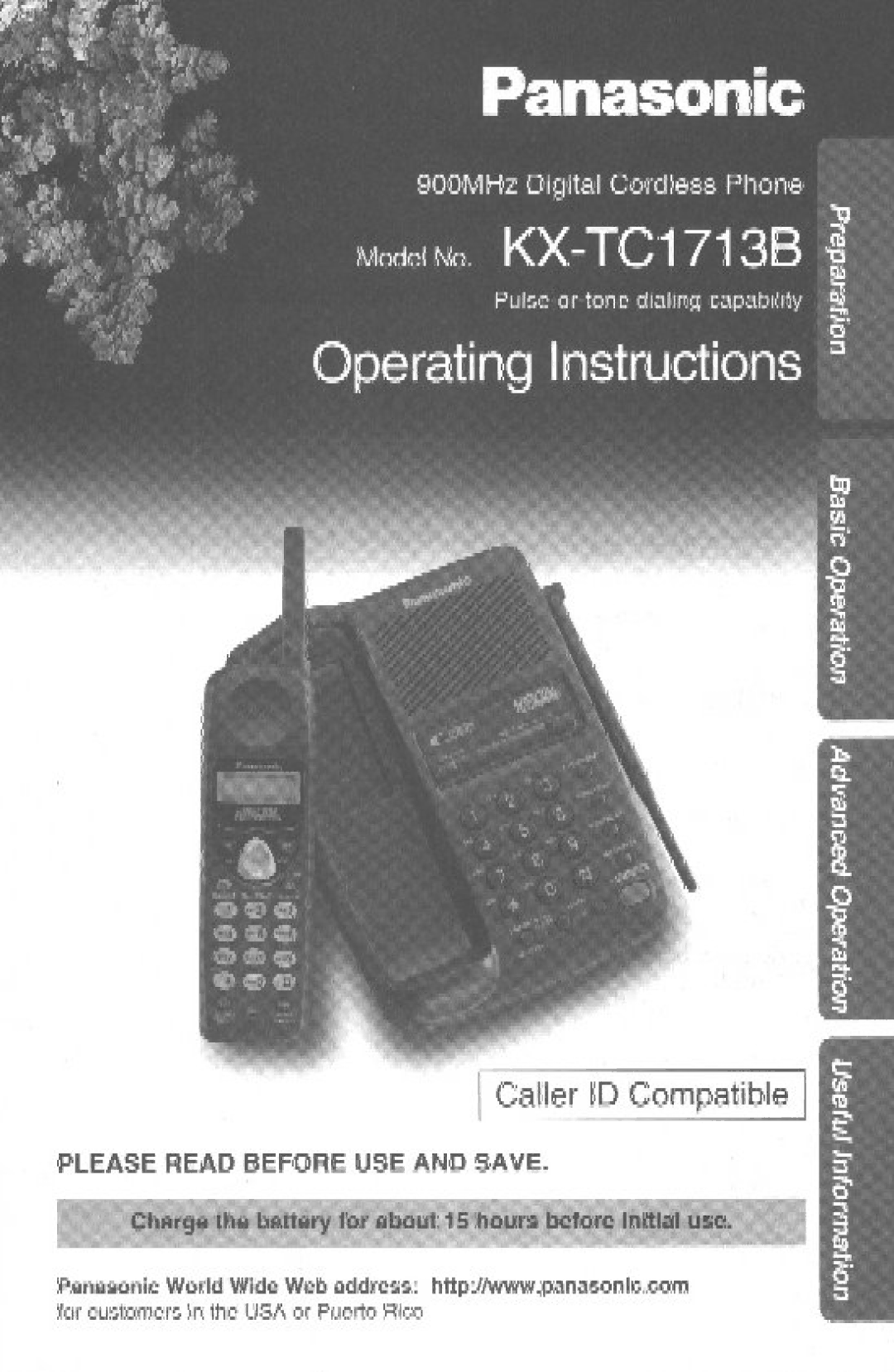 Panasonic KX-TC1713B manual 