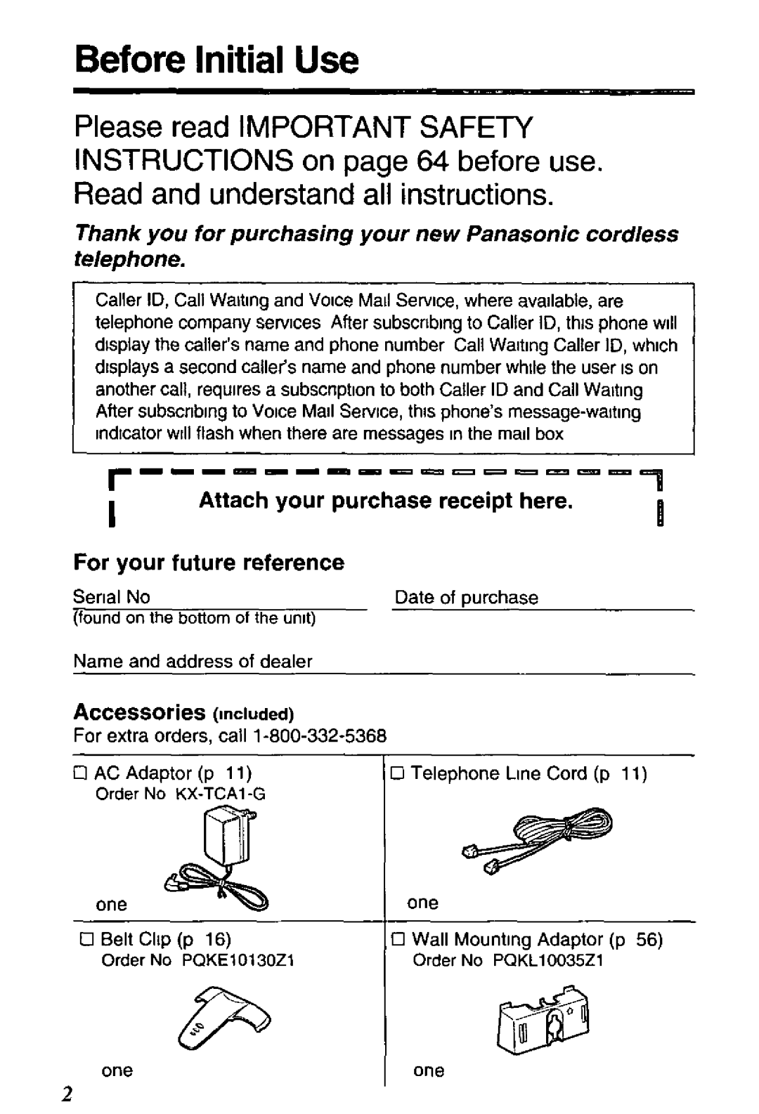 Panasonic KX-TC1713B manual 