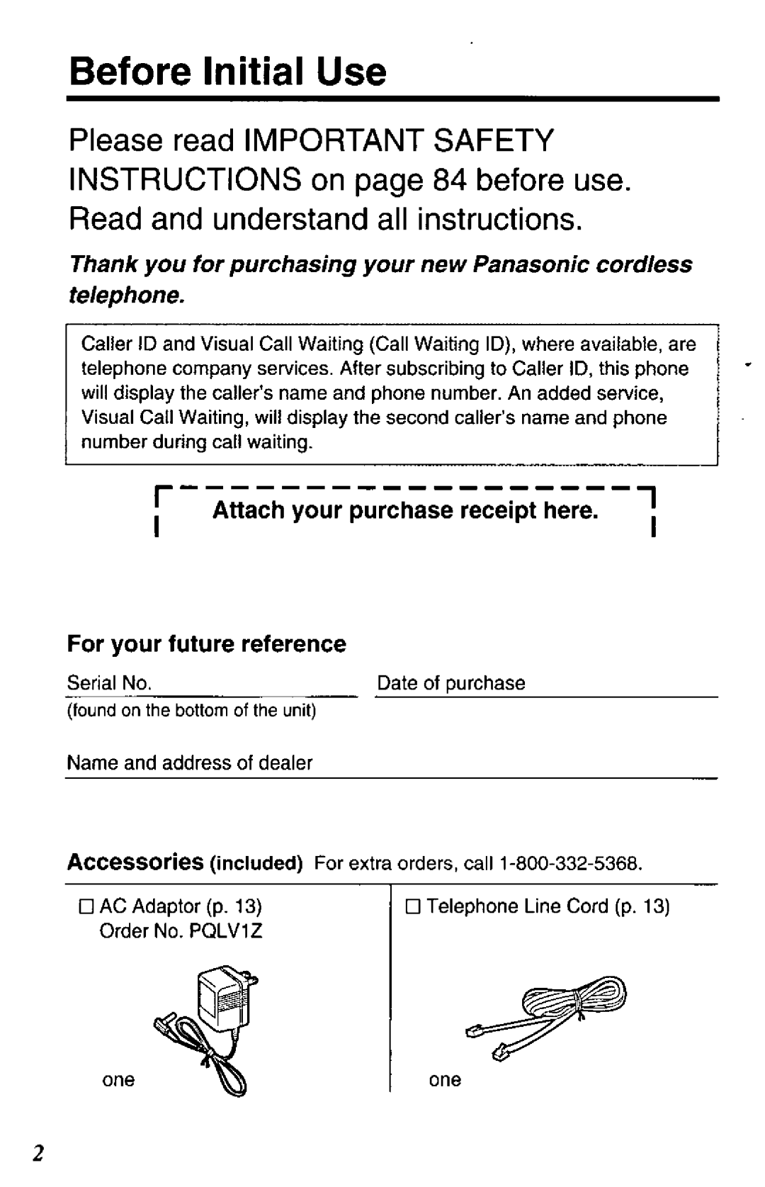 Panasonic KX-TC1740B manual 