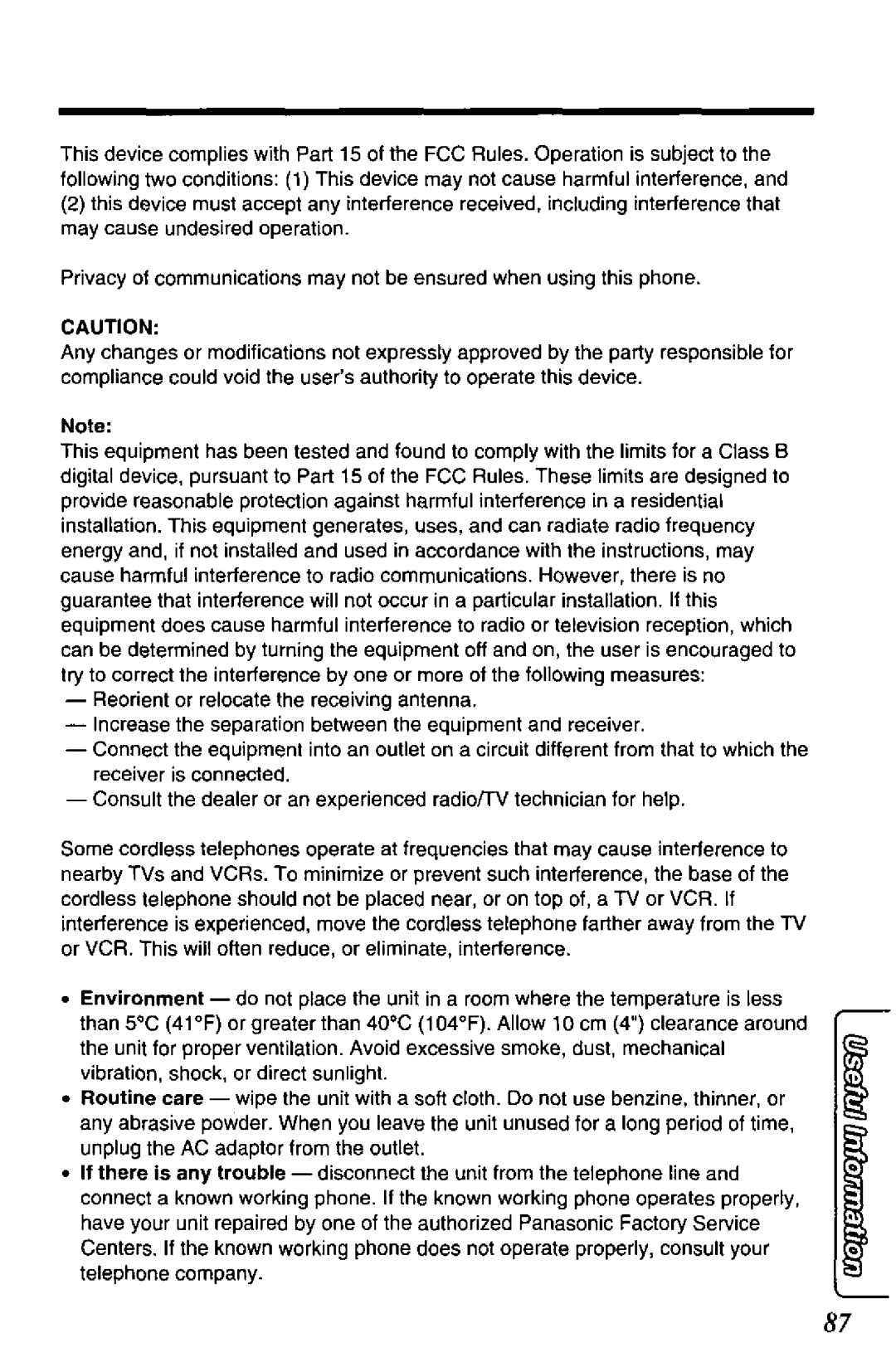 Panasonic KX-TC1740B manual 