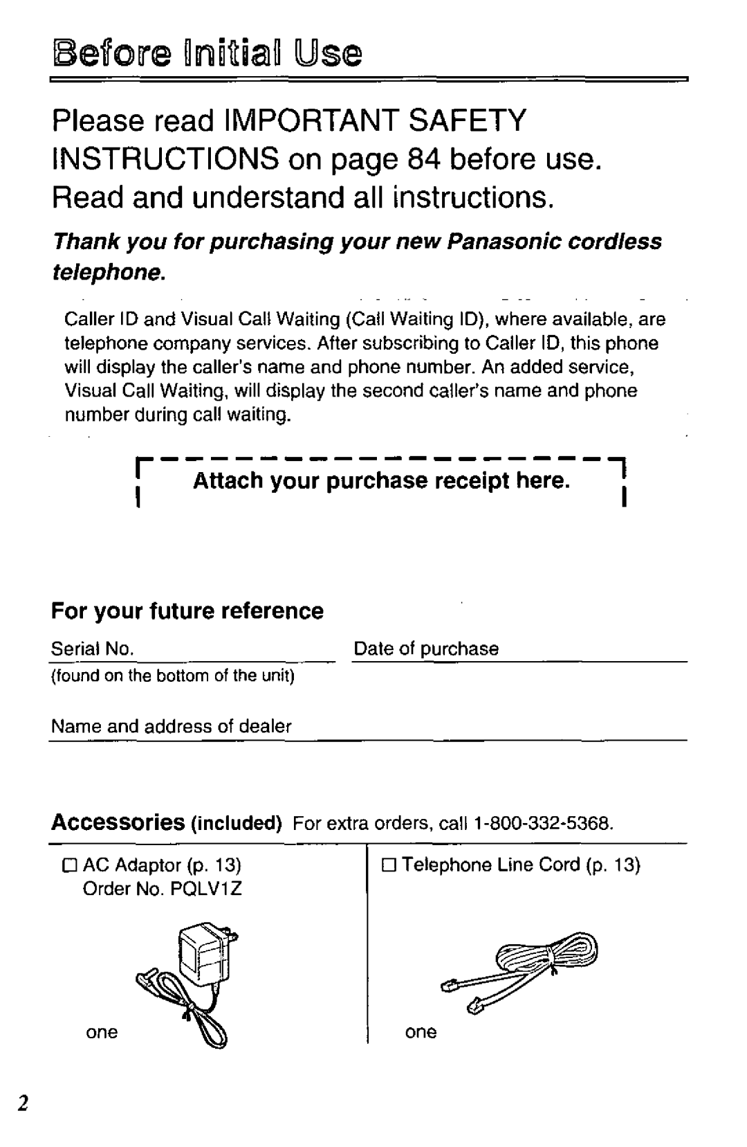 Panasonic KX-TC1741W manual 