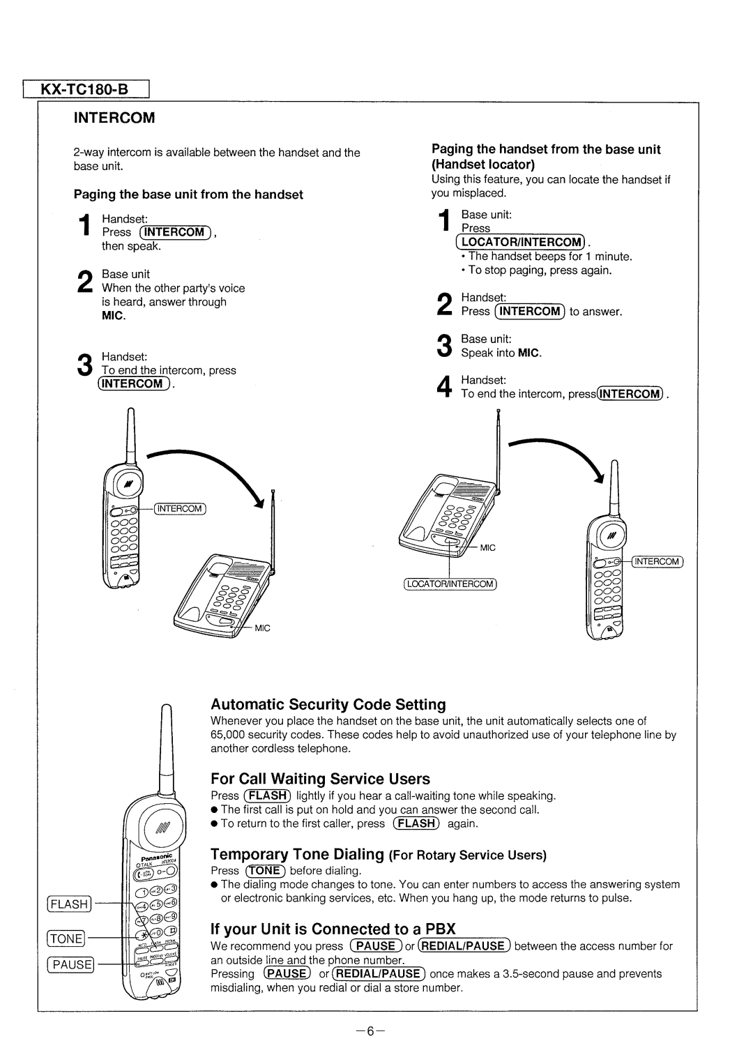 Panasonic KX-TC180-B manual 