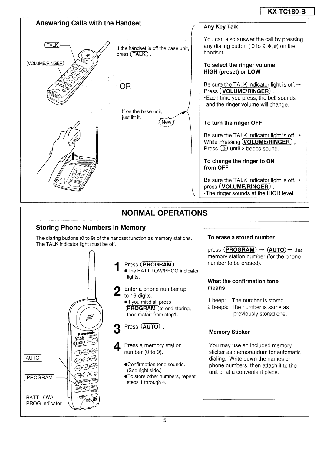 Panasonic KX-TC180-B manual 