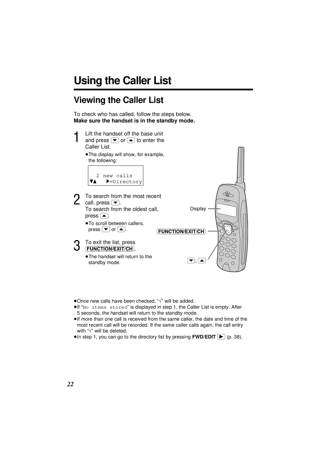 Panasonic KX-TC1851ALB Using the Caller List, Viewing the Caller List, To check who has called, follow the steps below 