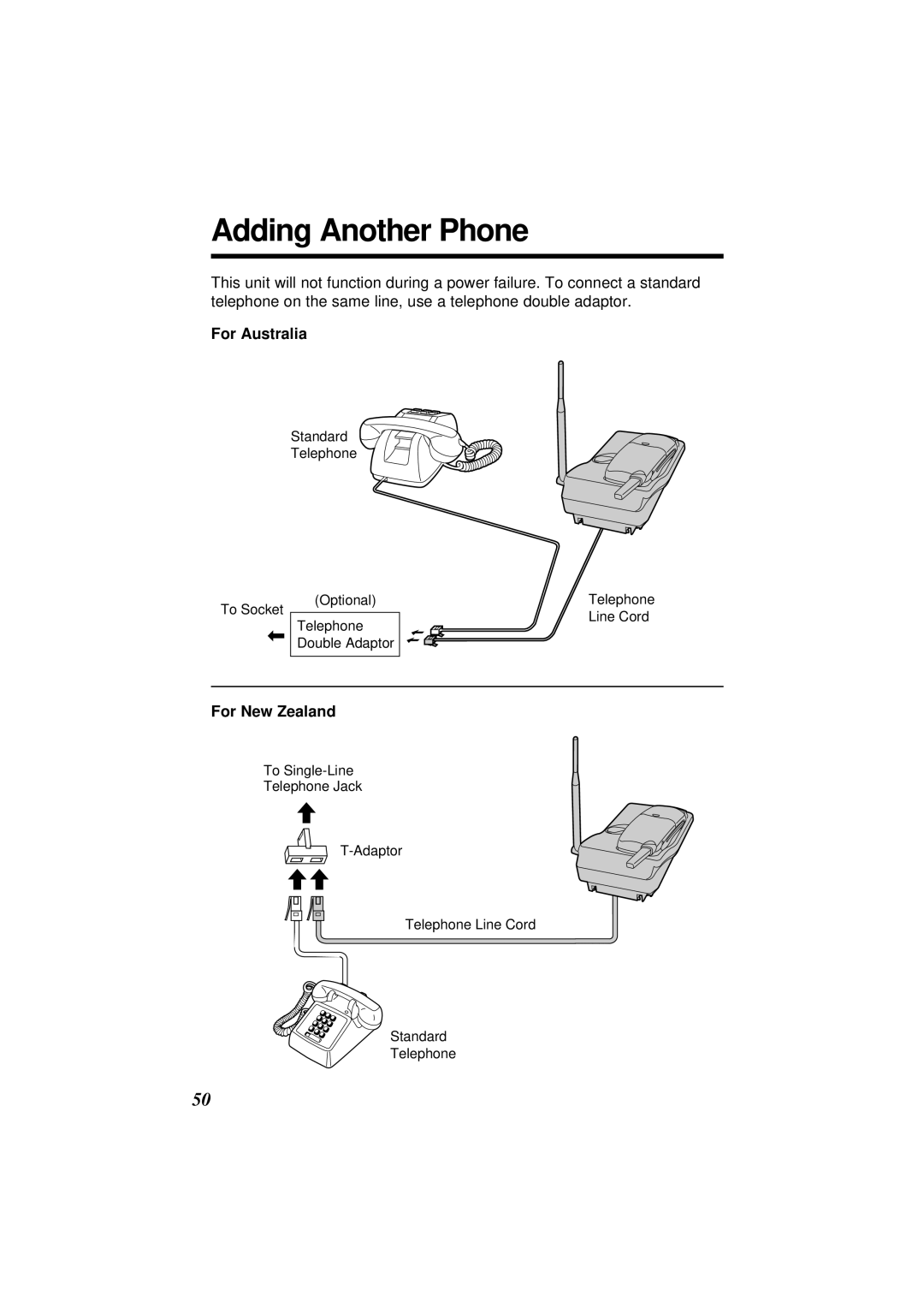 Panasonic KX-TC1851ALB, KX-TC1851NZB operating instructions Adding Another Phone, For Australia 