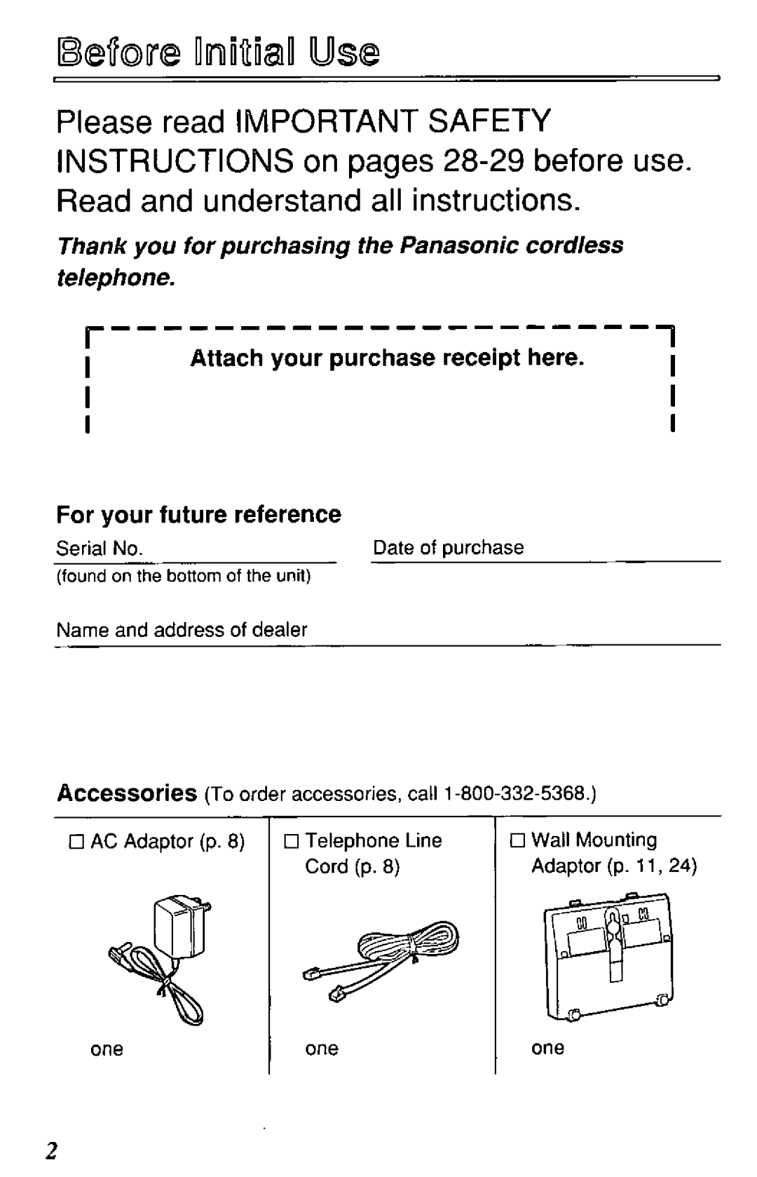 Panasonic KX-TC187-B manual 