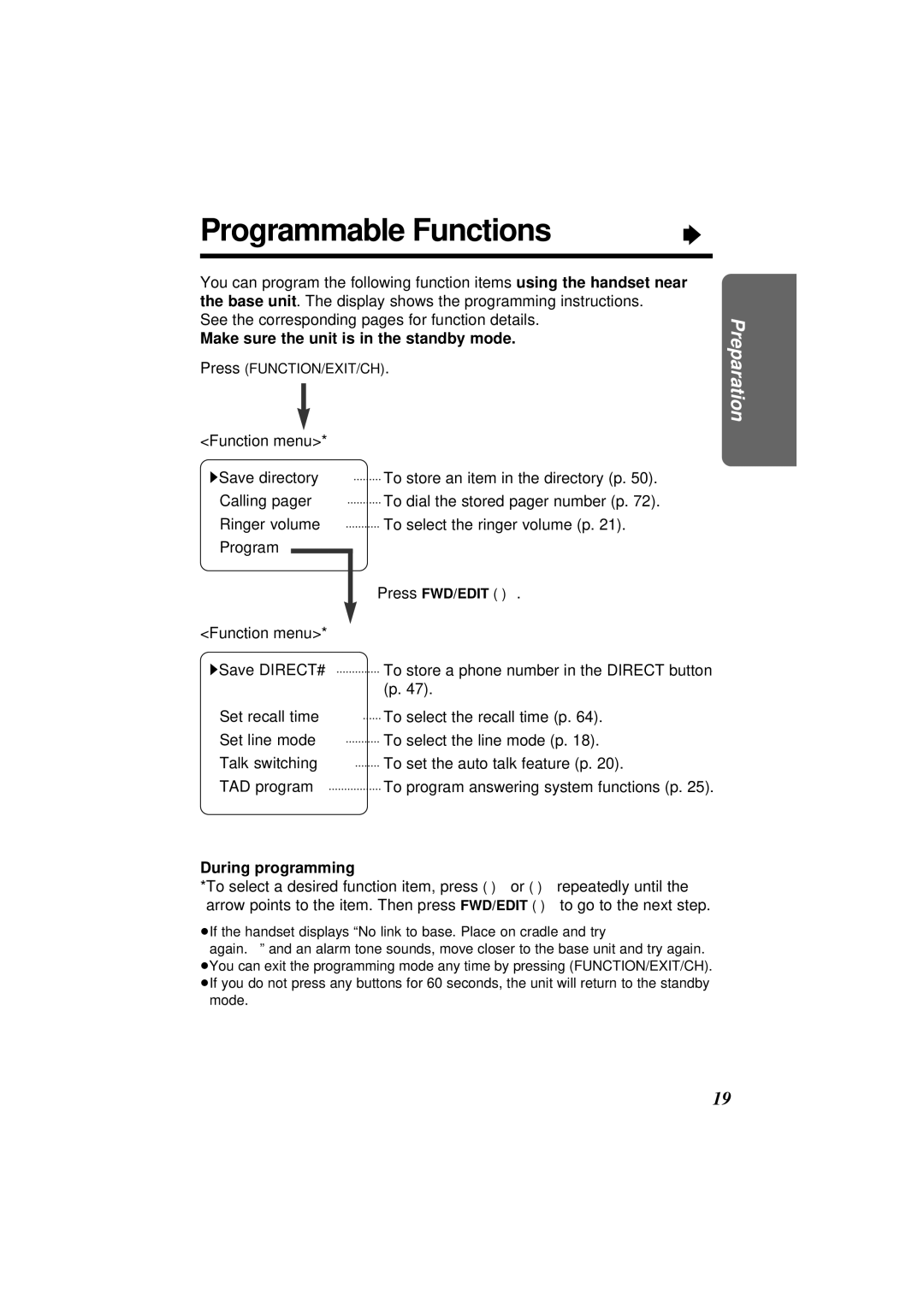 Panasonic KX-TC1871NZB, KX-TC1871ALB operating instructions Programmable Functions, During programming 