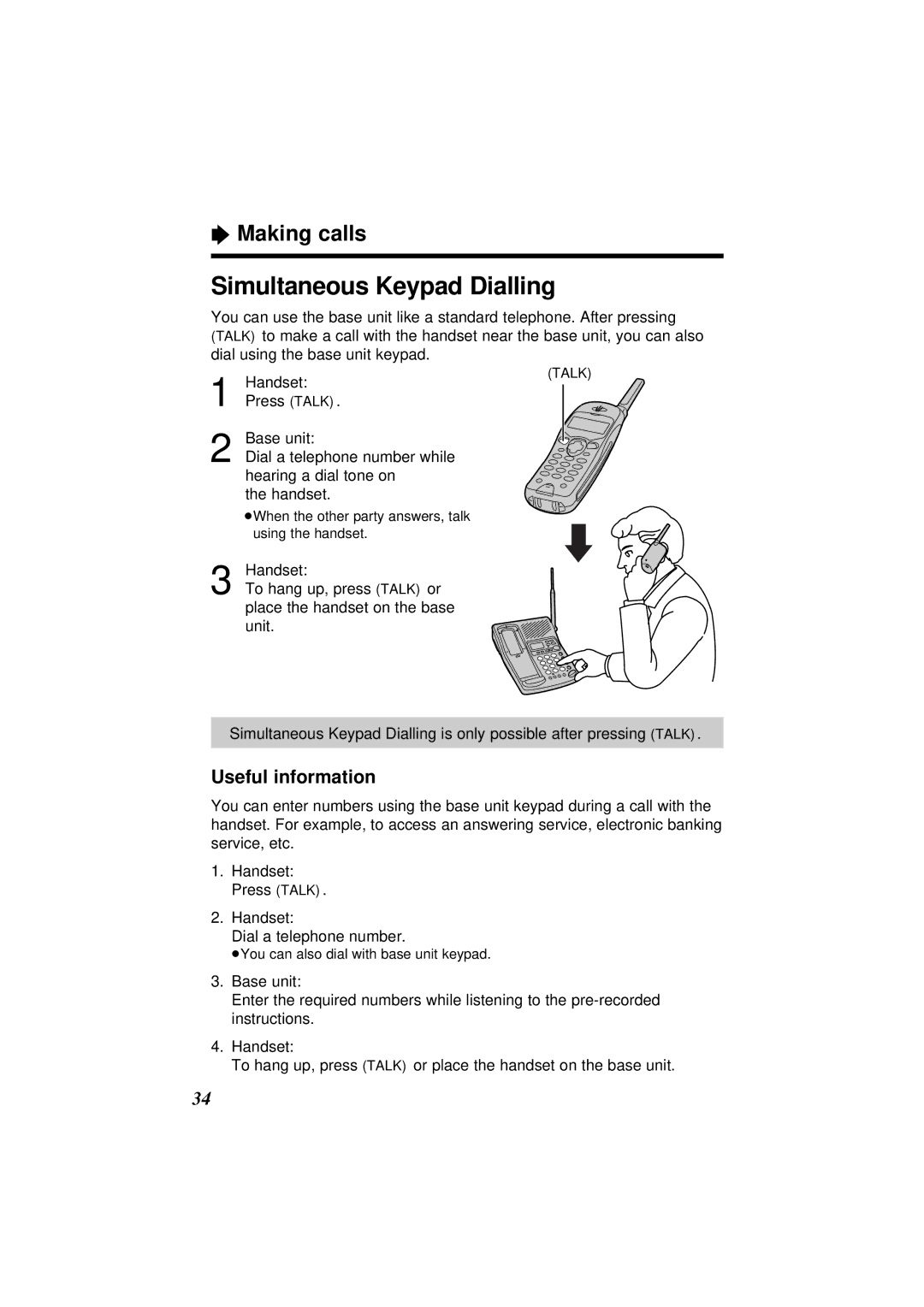 Panasonic KX-TC1871ALB, KX-TC1871NZB operating instructions Simultaneous Keypad Dialling, Useful information 