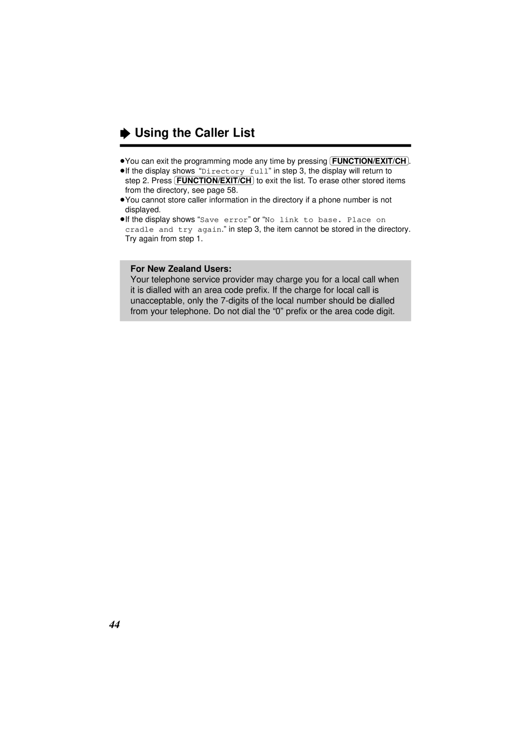 Panasonic KX-TC1871ALB, KX-TC1871NZB operating instructions Using the Caller List 