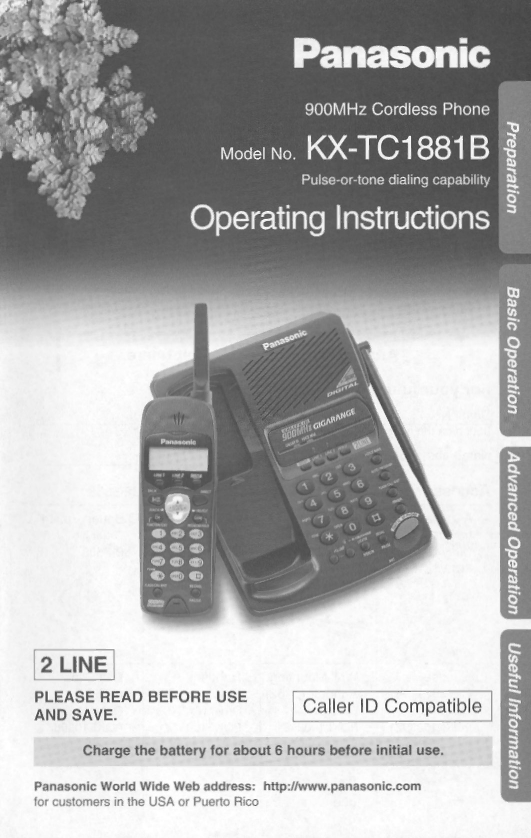 Panasonic KX-TC1881B manual 