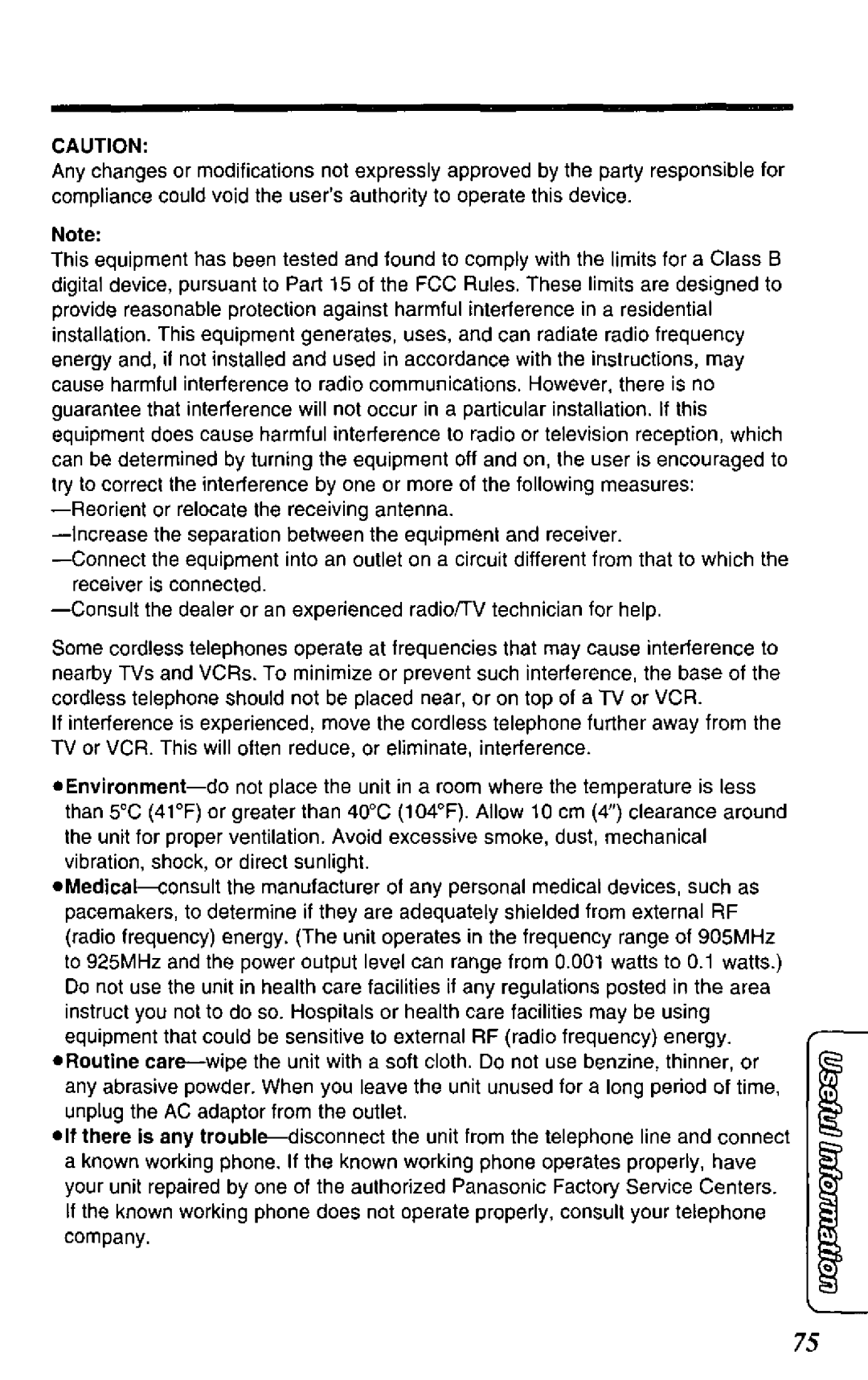 Panasonic KX-TC1881B manual 