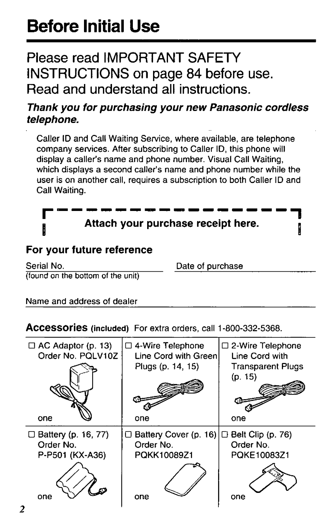 Panasonic KX-TC1890B manual 