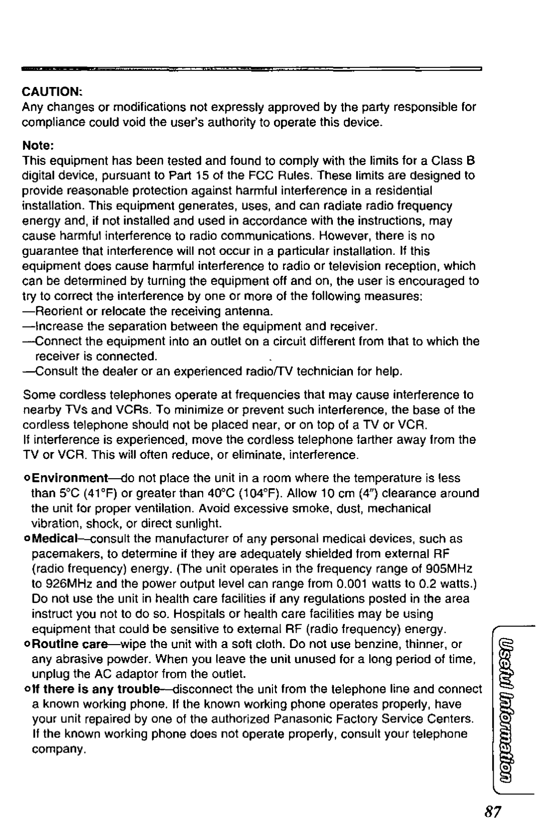 Panasonic KX-TC1890B manual 