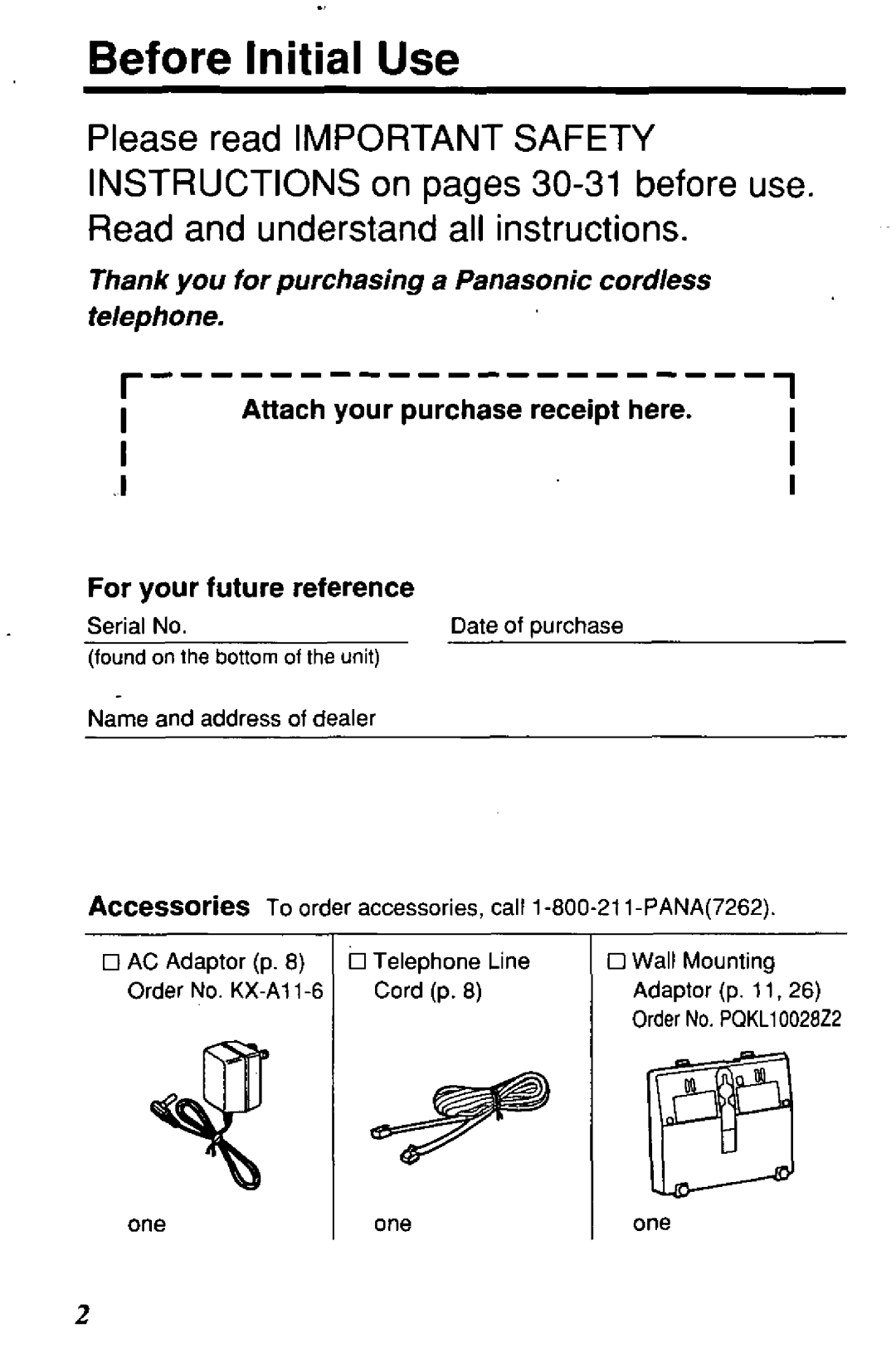 Panasonic KX-TC197-B manual 