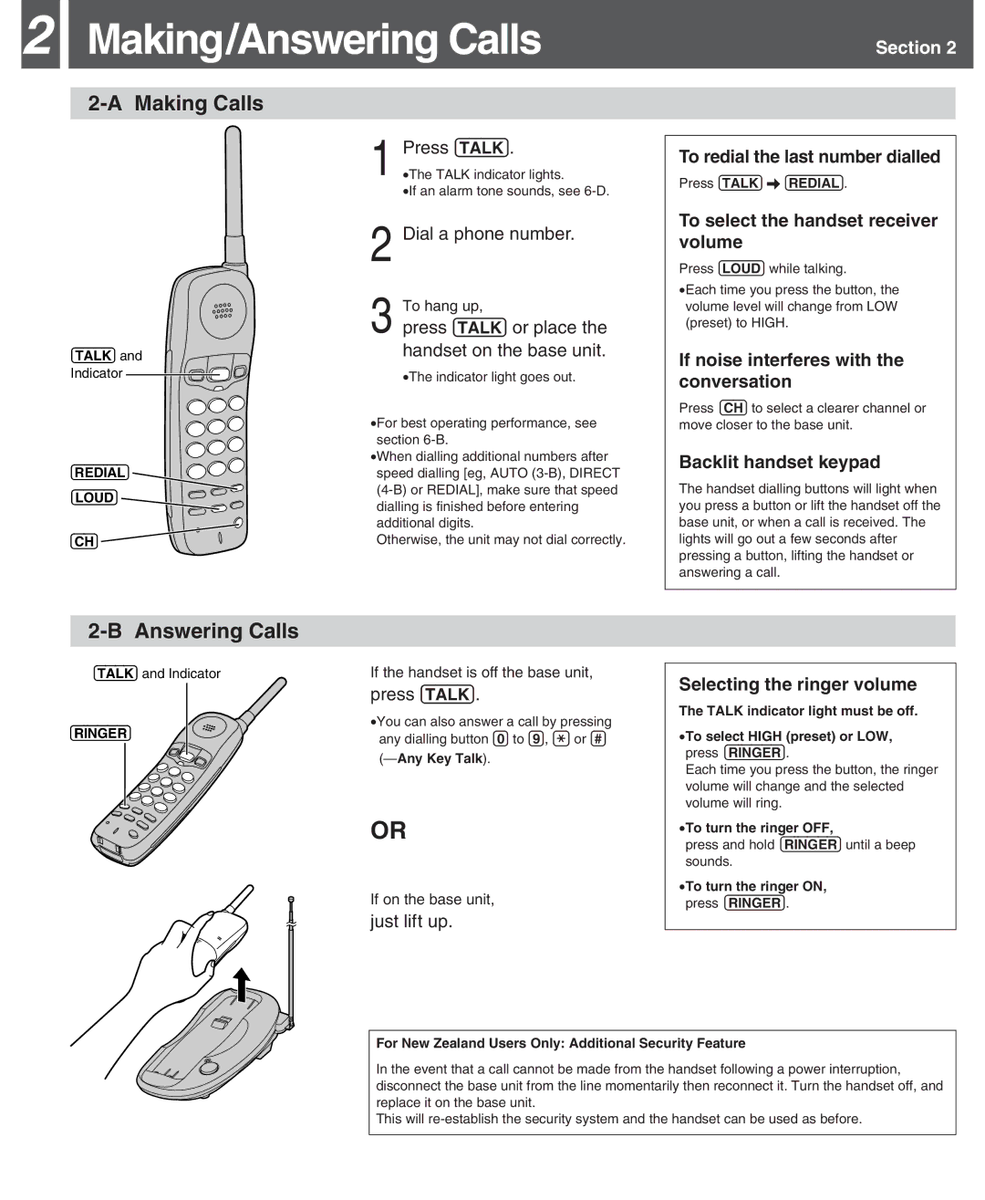 Panasonic KX-TC2000ALB, KX-TC2000ALF, KX-TC2000ALS operating instructions Making/Answering Calls, Making Calls 