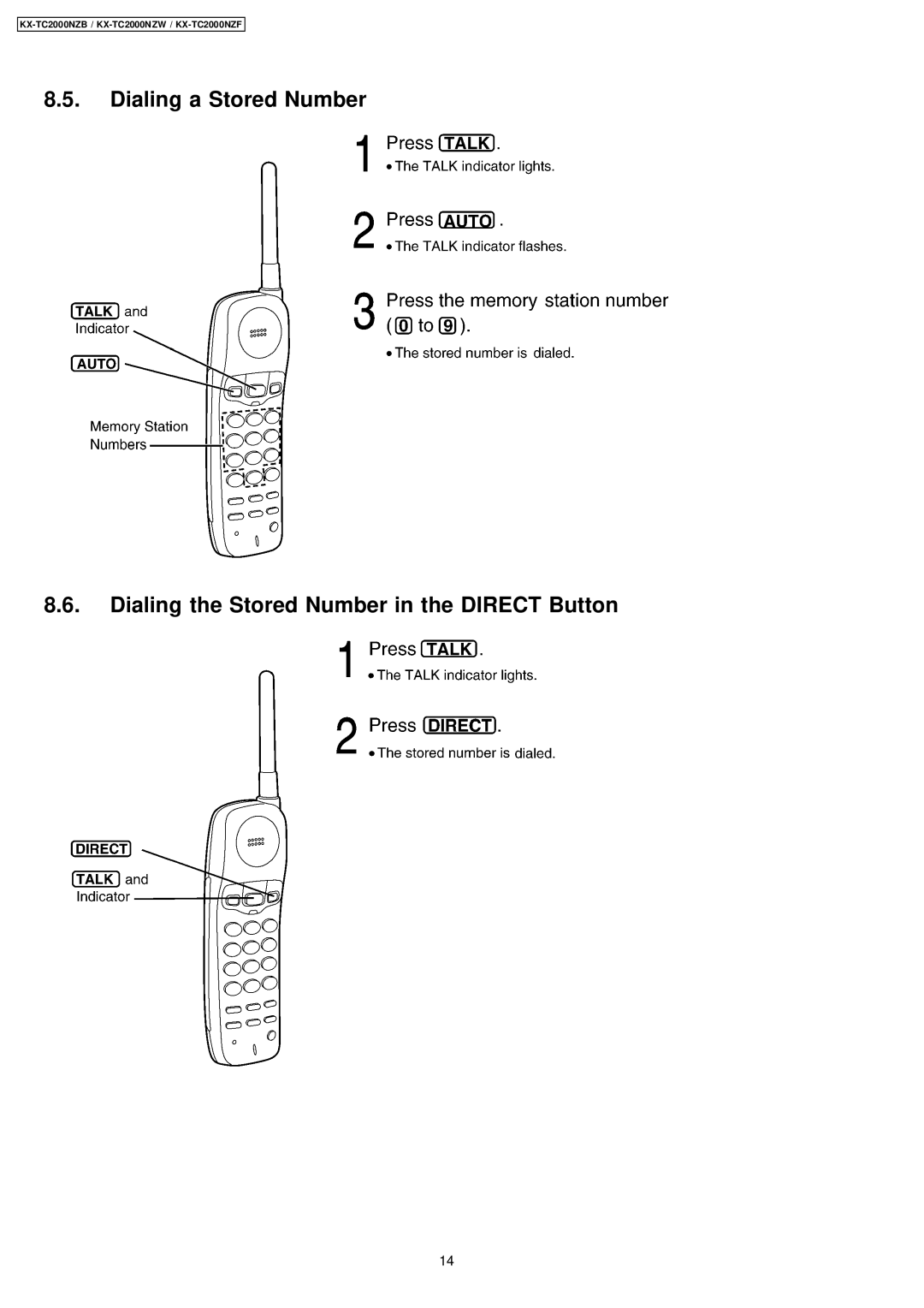 Panasonic KX-TC2000NZW manual KX-TC2000NZB / KX-TC2000N ZW / KX-TC2000NZF 