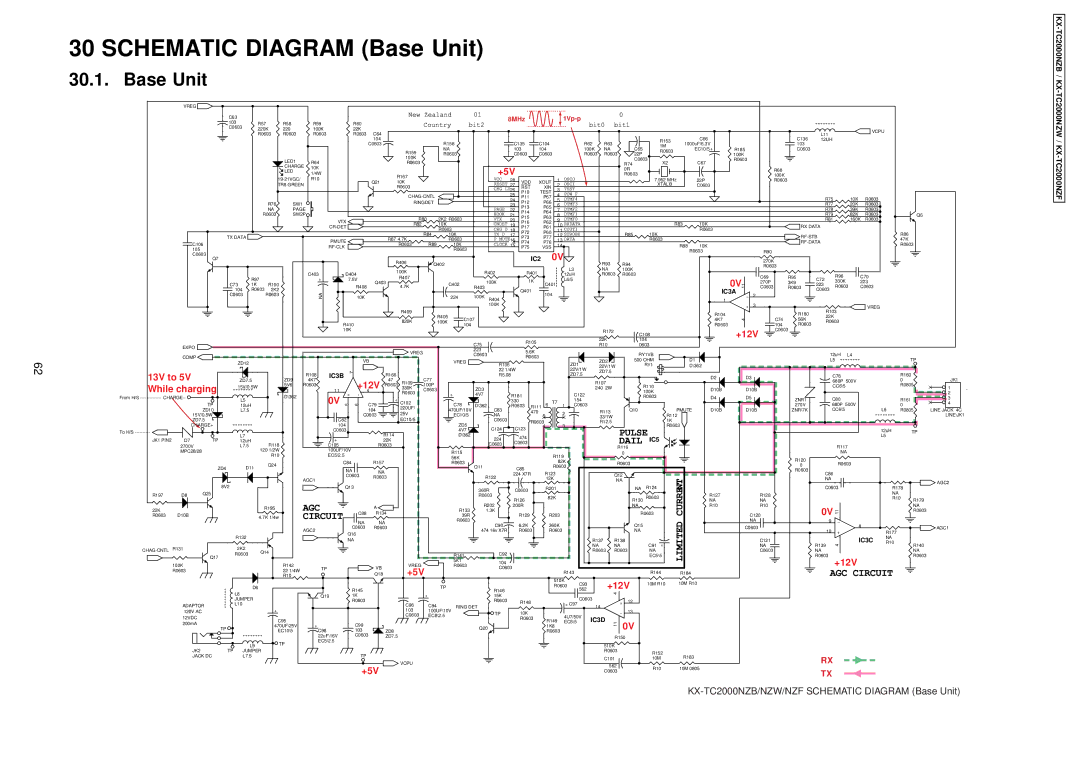 Panasonic KX-TC2000NZF, KX-TC2000NZB, KX-TC2000NZW manual Schematic Diagram Base Unit 