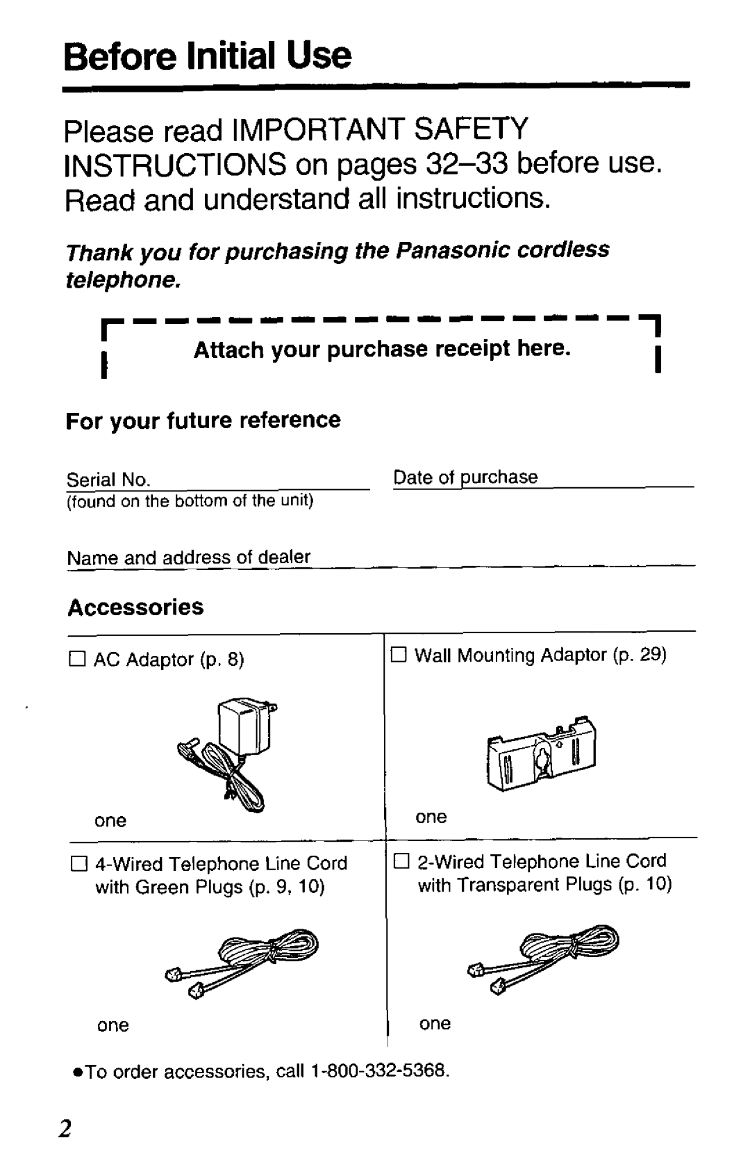 Panasonic KX-TC280-B manual 