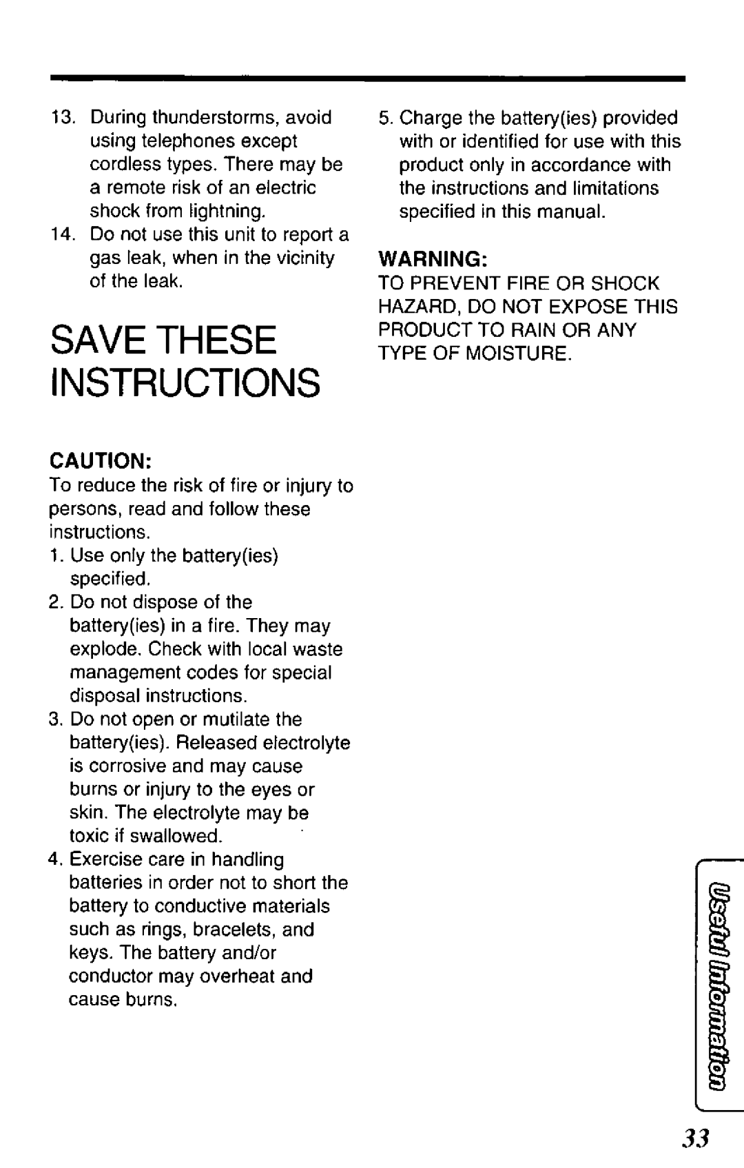 Panasonic KX-TC280-B manual 