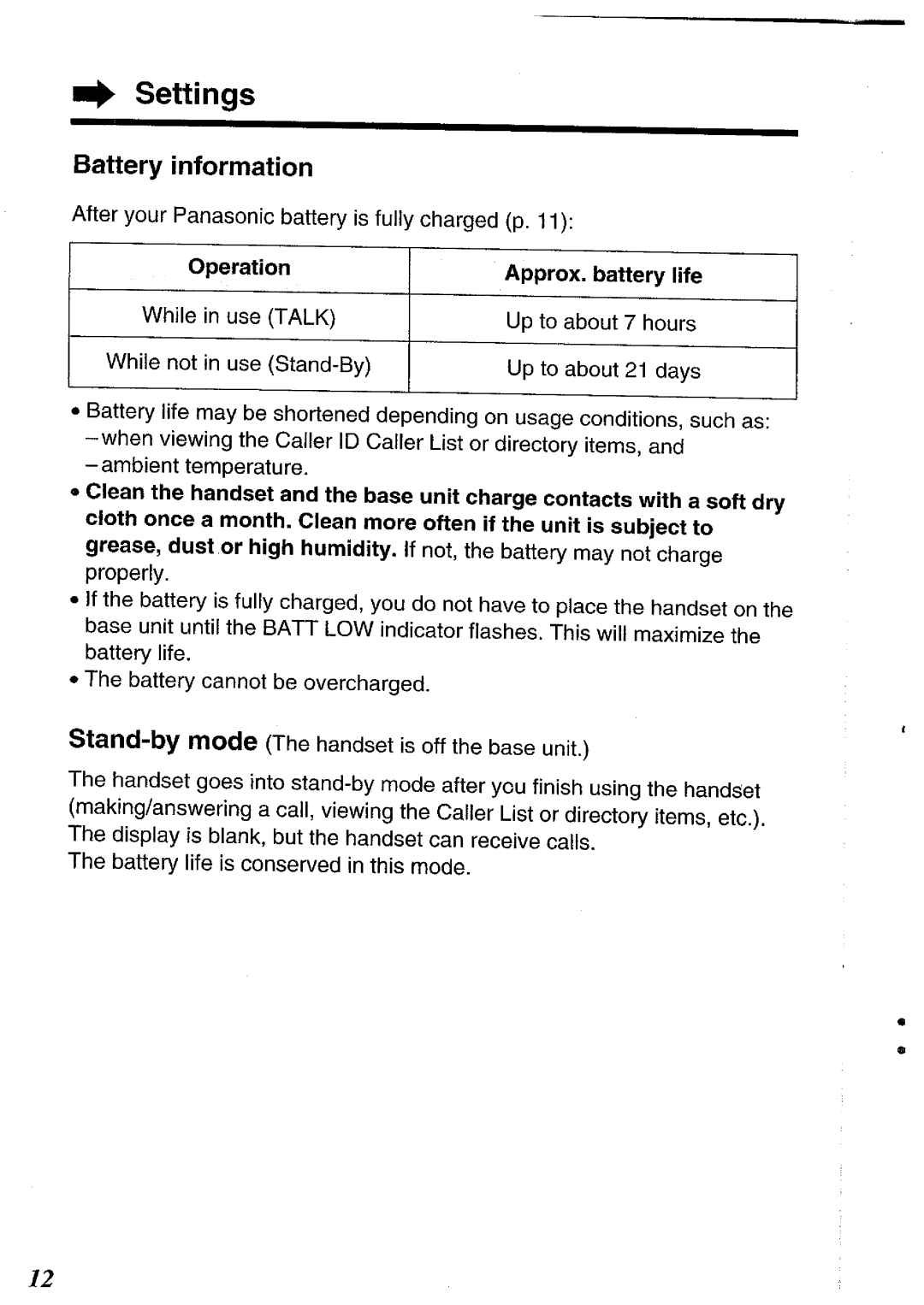 Panasonic KX-TCC116ALW manual 