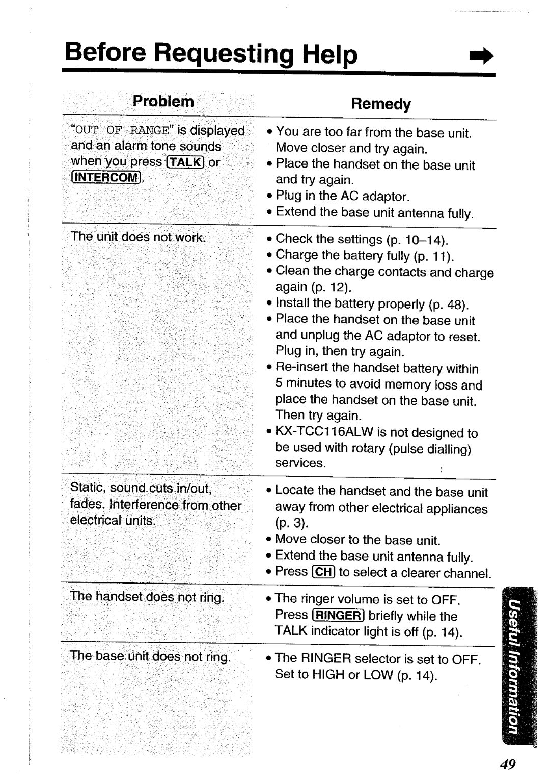 Panasonic KX-TCC116ALW manual 