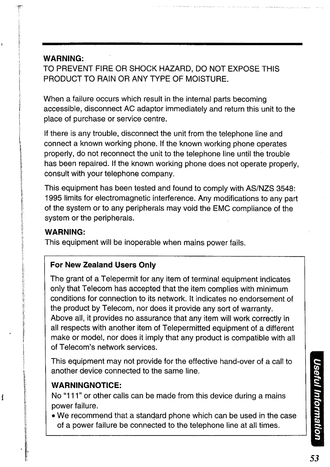 Panasonic KX-TCC116ALW manual 