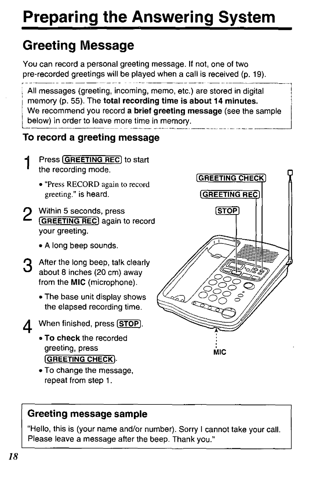 Panasonic KX-TCC425-B manual 