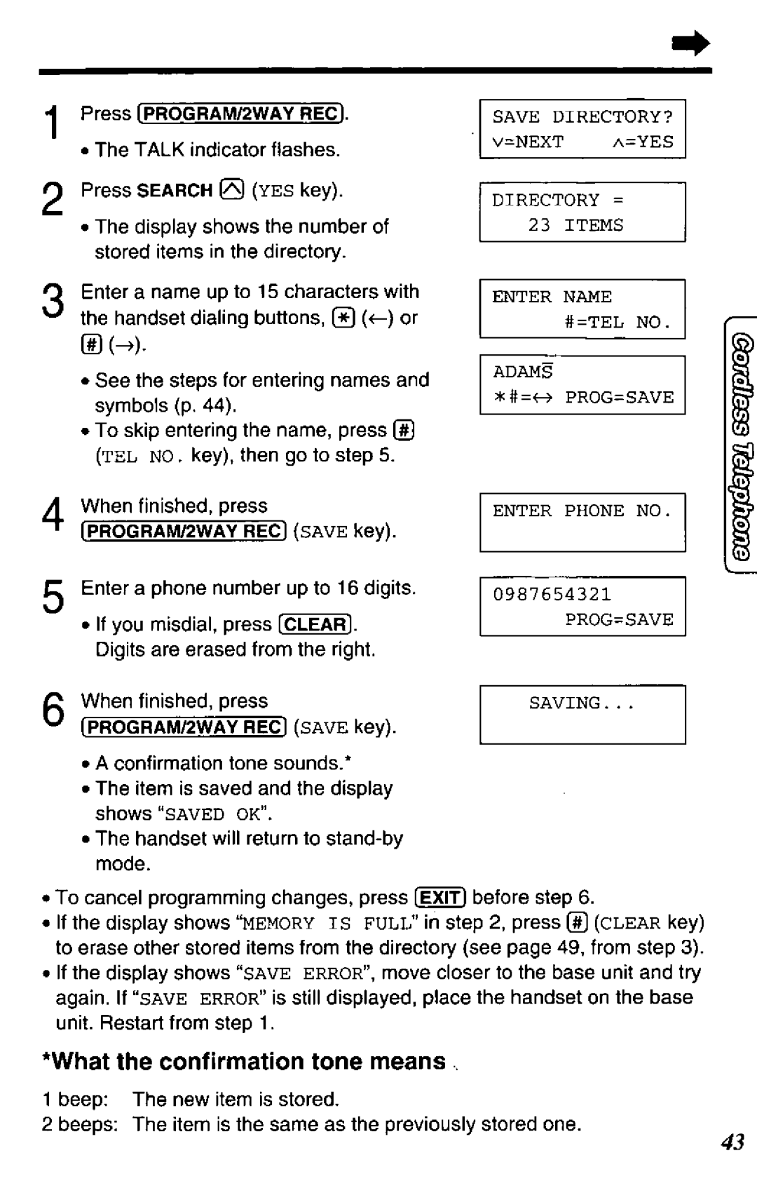 Panasonic KX-TCC425-B manual 