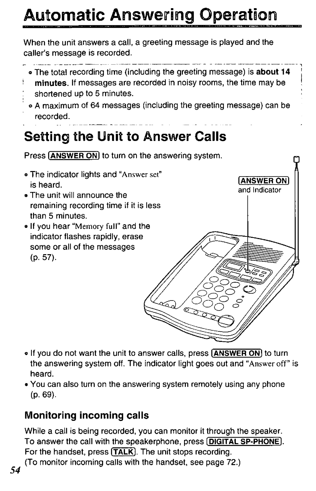 Panasonic KX-TCC425-B manual 