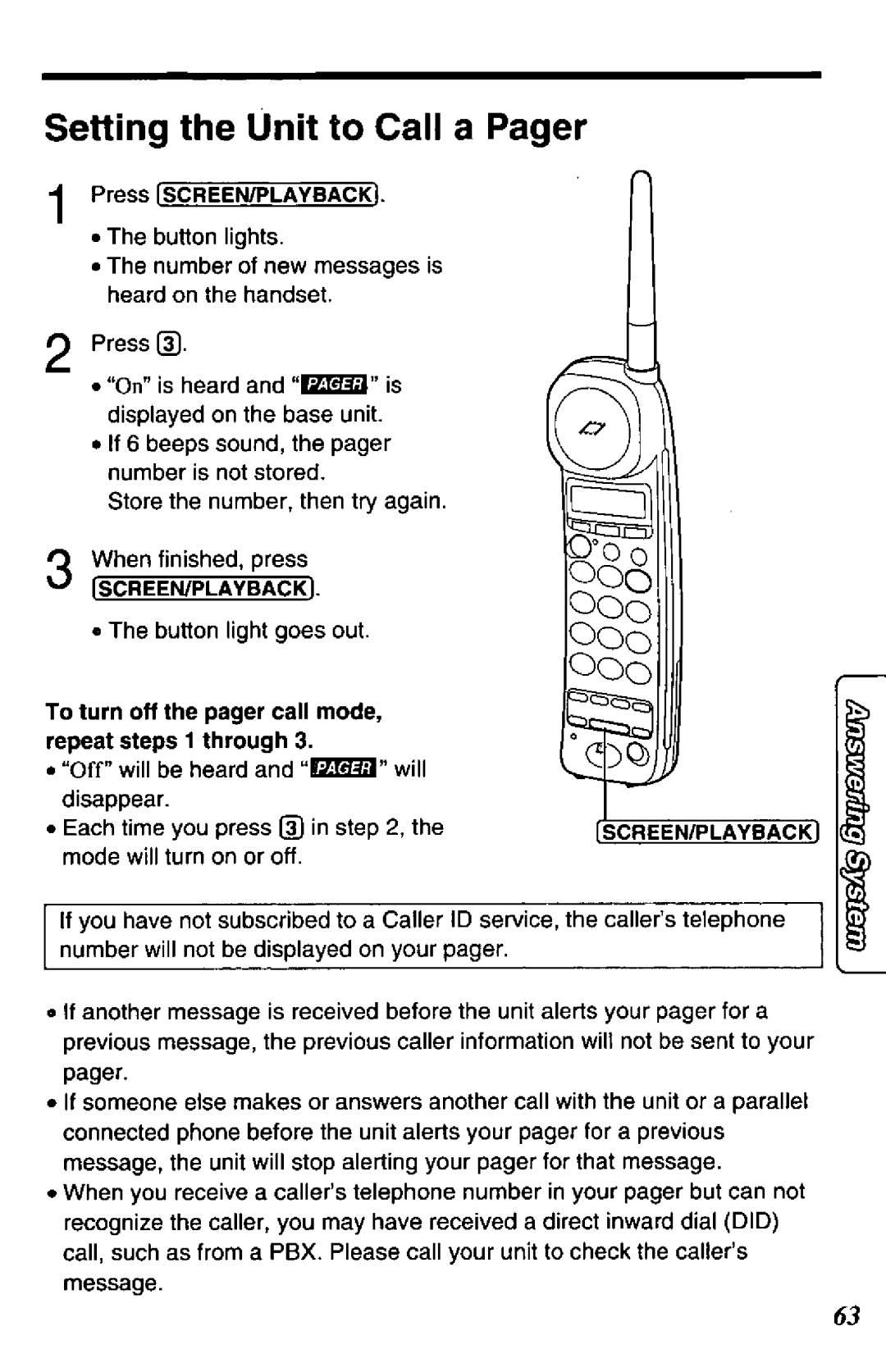 Panasonic KX-TCC425-B manual 