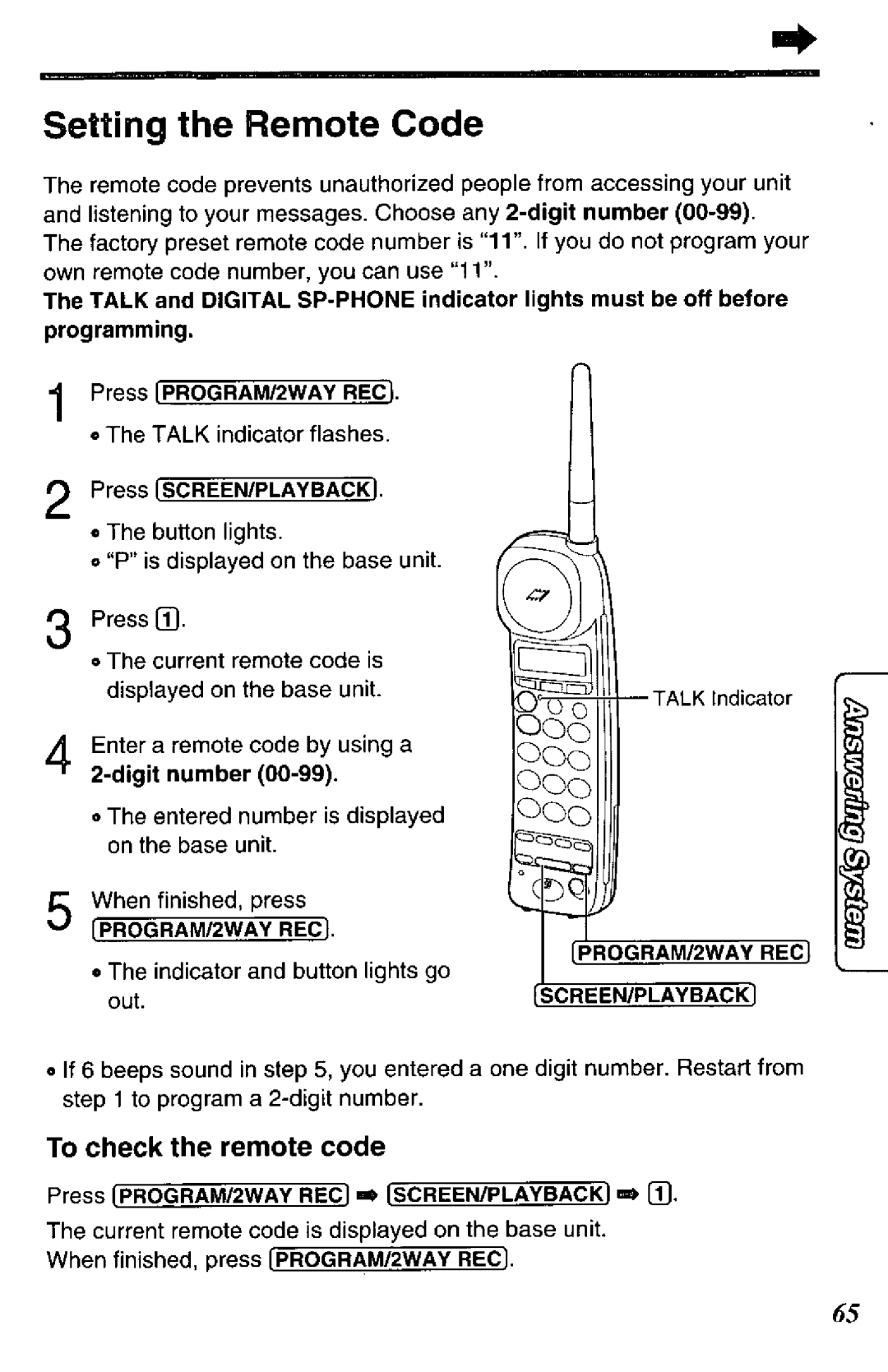 Panasonic KX-TCC425-B manual 