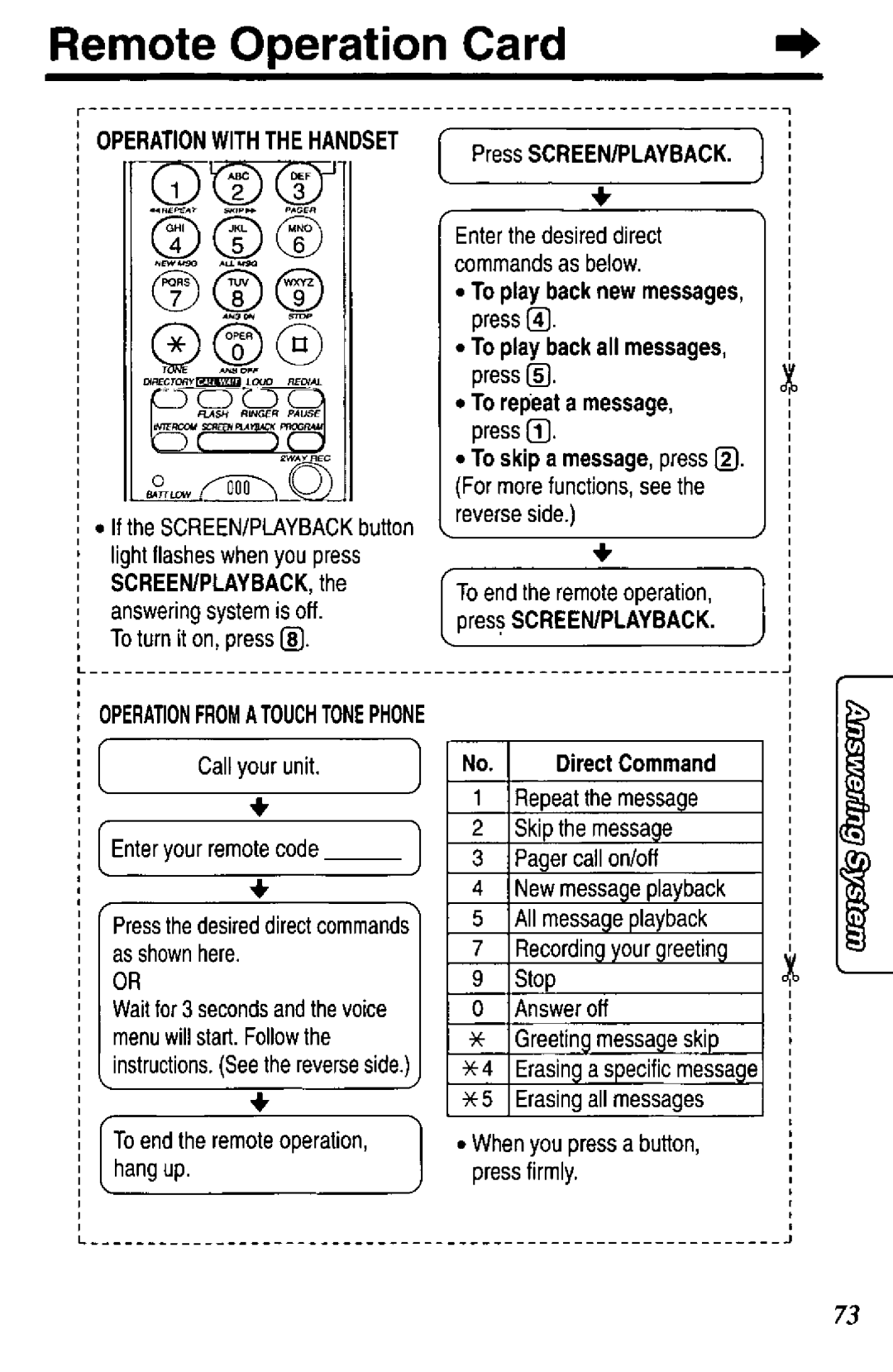 Panasonic KX-TCC425-B manual 