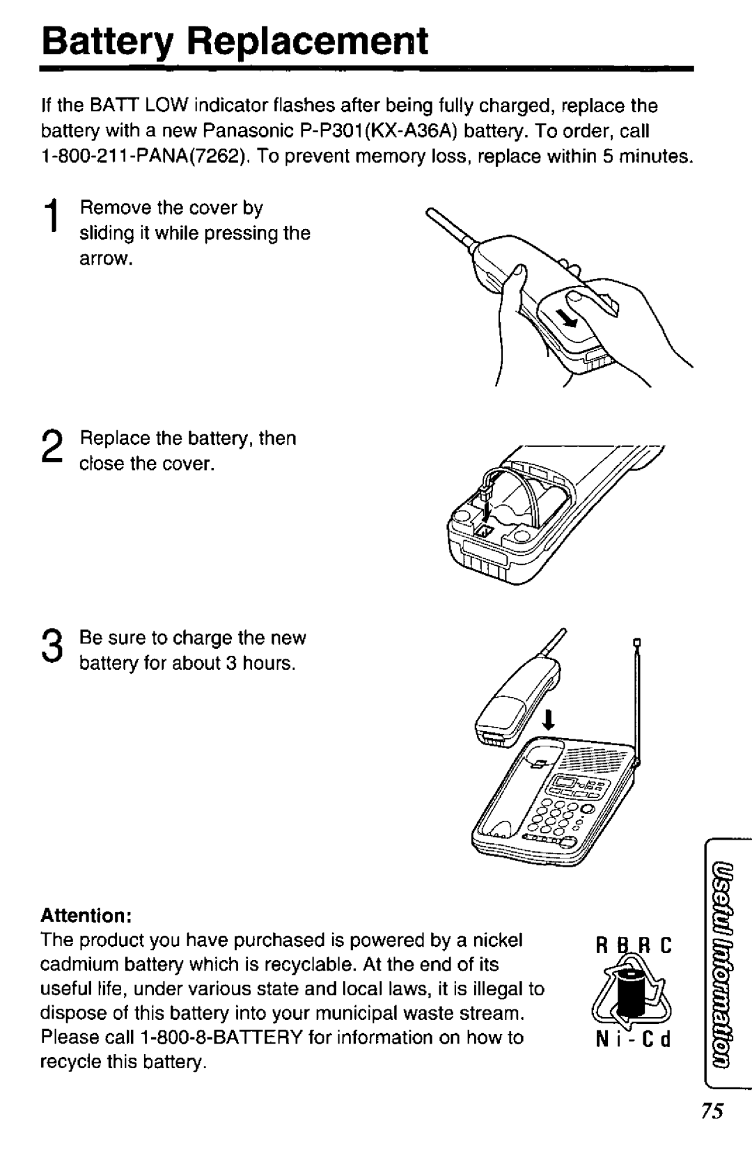 Panasonic KX-TCC425-B manual 