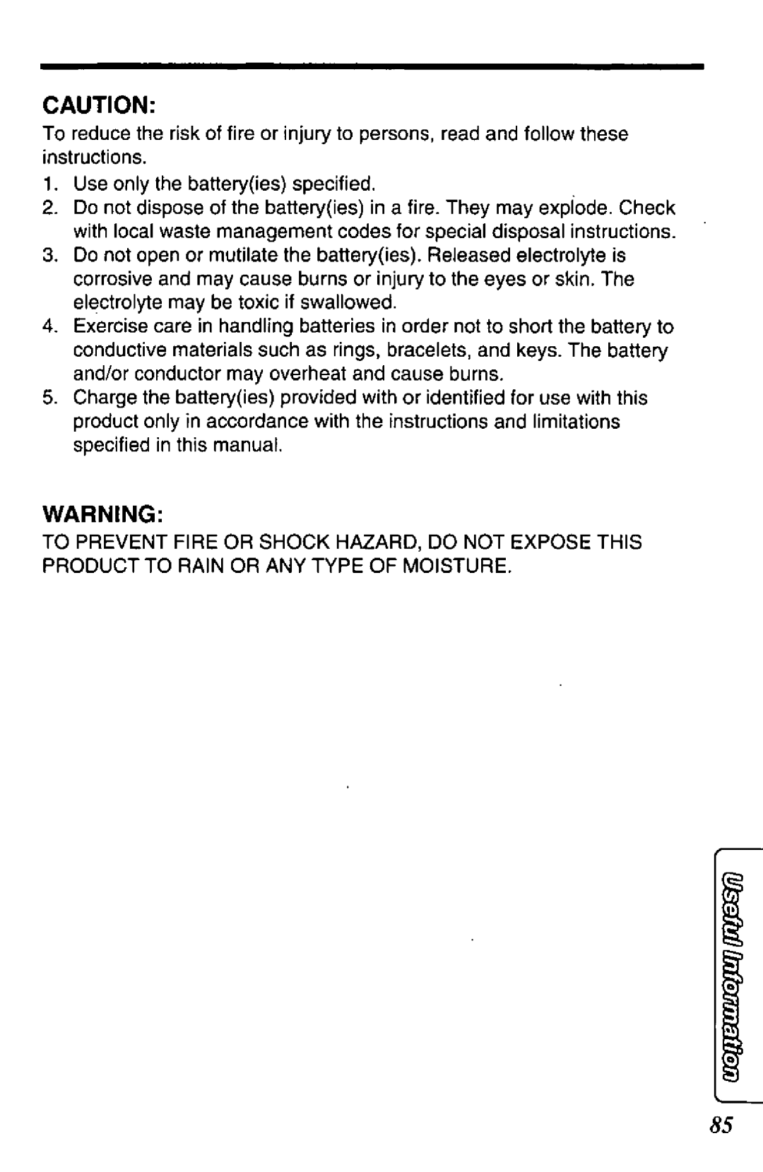 Panasonic KX-TCC425-B manual 