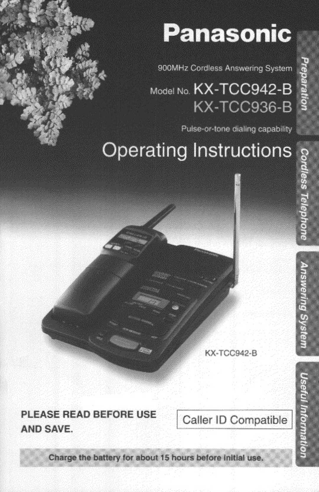 Panasonic KC-TCC942-B, KX-TCC936-B manual 