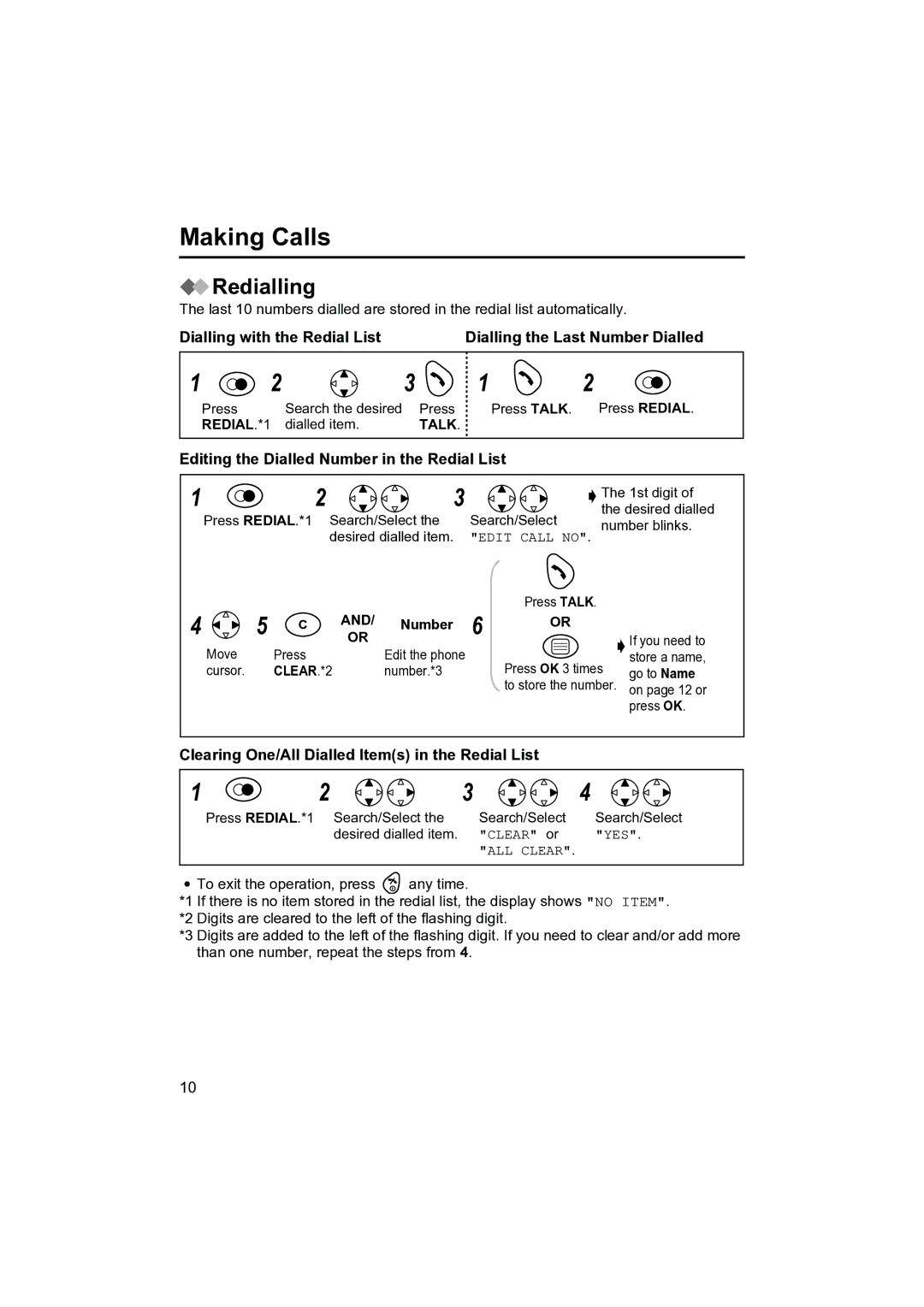 Panasonic KX-TCD400NZ operating instructions Making Calls, Redialling, Editing the Dialled Number in the Redial List 