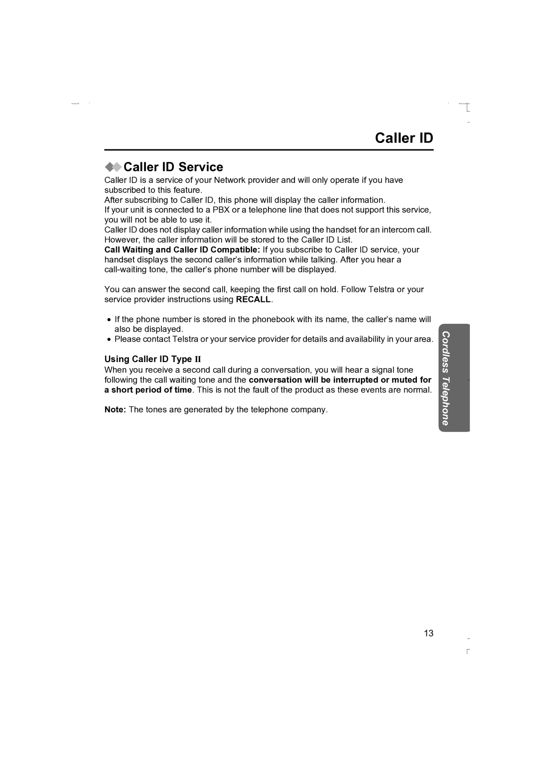 Panasonic KX-TCD410AL operating instructions Caller ID Service, Using Caller ID Type 