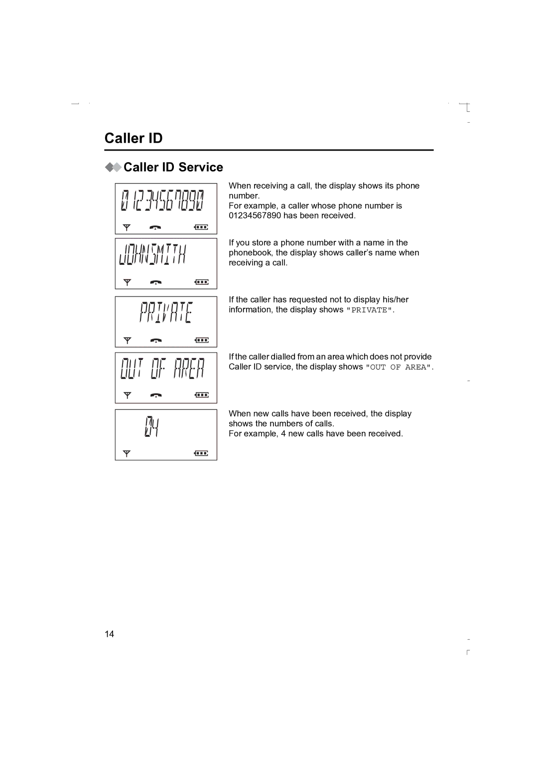 Panasonic KX-TCD410AL operating instructions Caller ID 