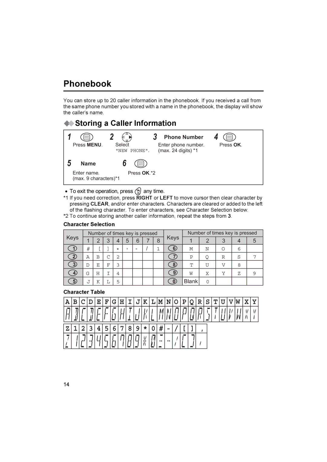 Panasonic KX-TCD410E operating instructions Phonebook, Storing a Caller Information 